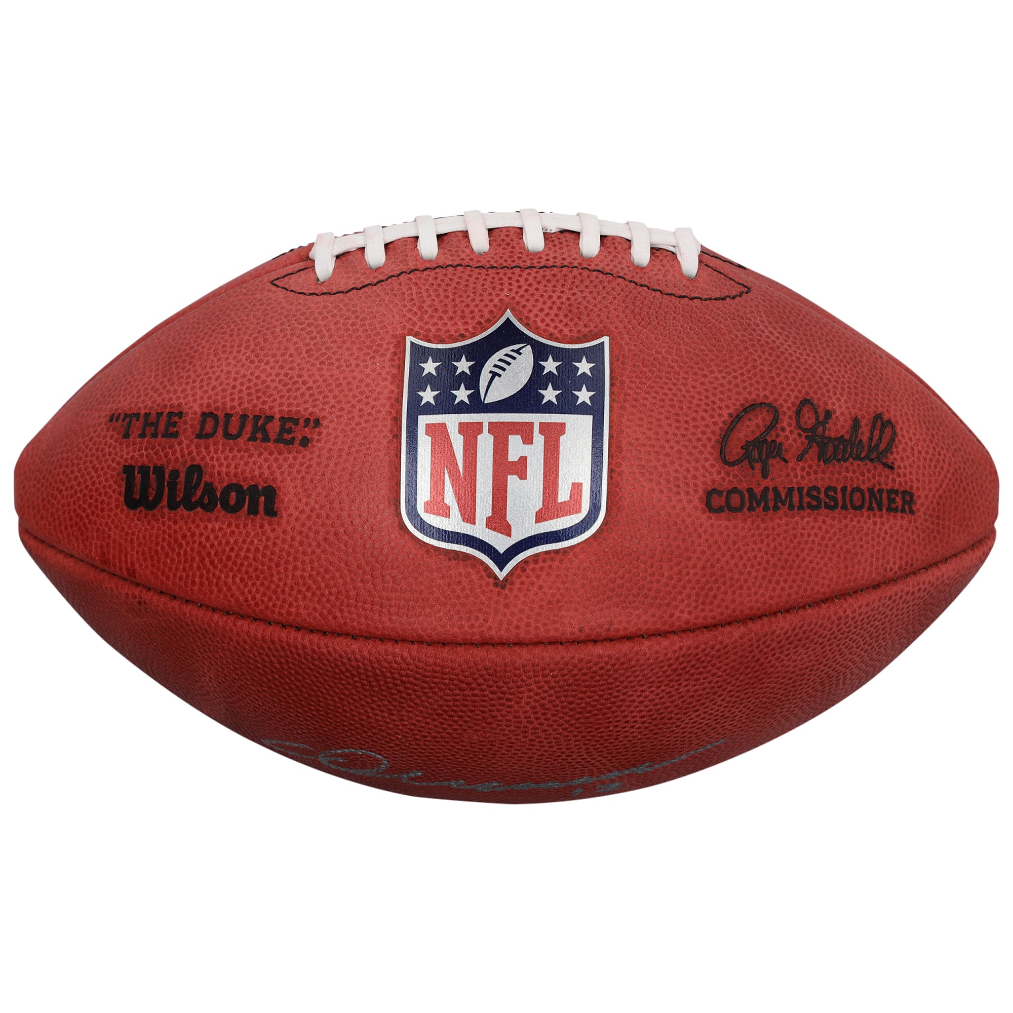 Ballon de football américain Duke en couleur autographié par Chris Olave, des New Orleans Saints.
