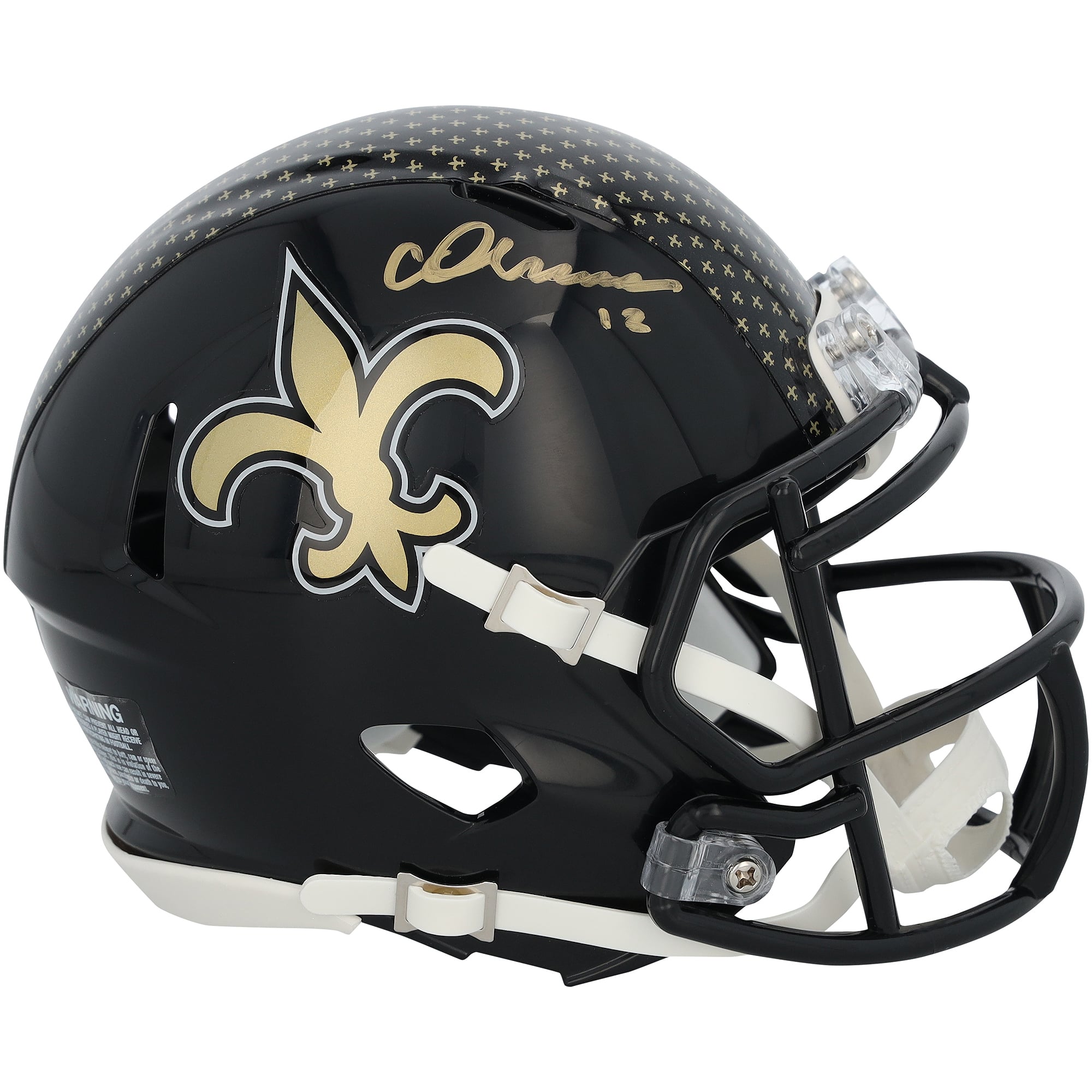 Casque Riddell Alternate Speed ​​Mini autographié par Chris Olave des New Orleans Saints
