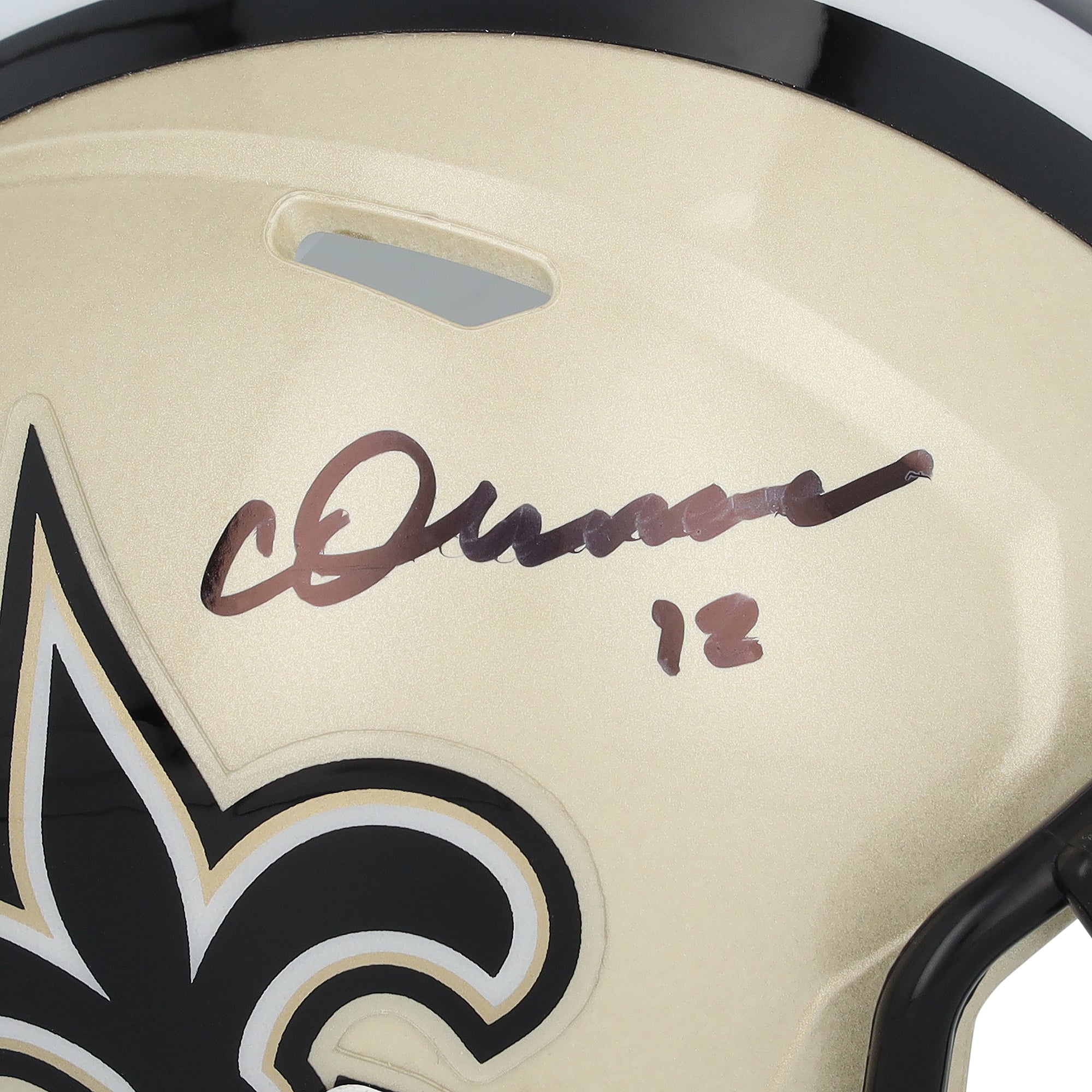 Casque Riddell Speed ​​Mini autographié par Chris Olave des Saints de la Nouvelle-Orléans, édition spéciale 60e anniversaire