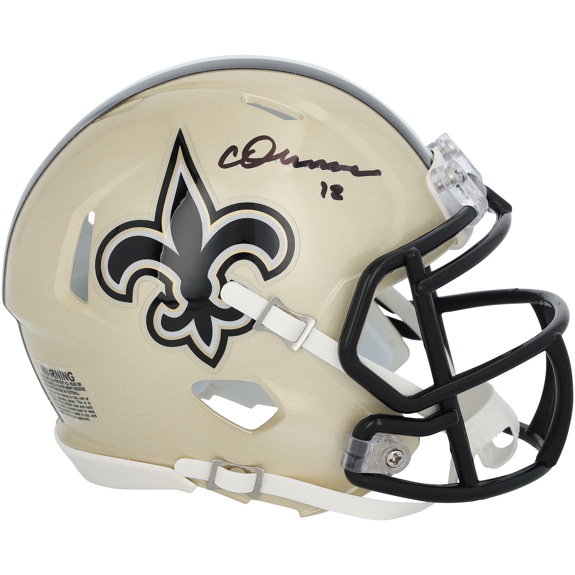 Casque Riddell Speed ​​Mini autographié par Chris Olave des Saints de la Nouvelle-Orléans, édition spéciale 60e anniversaire