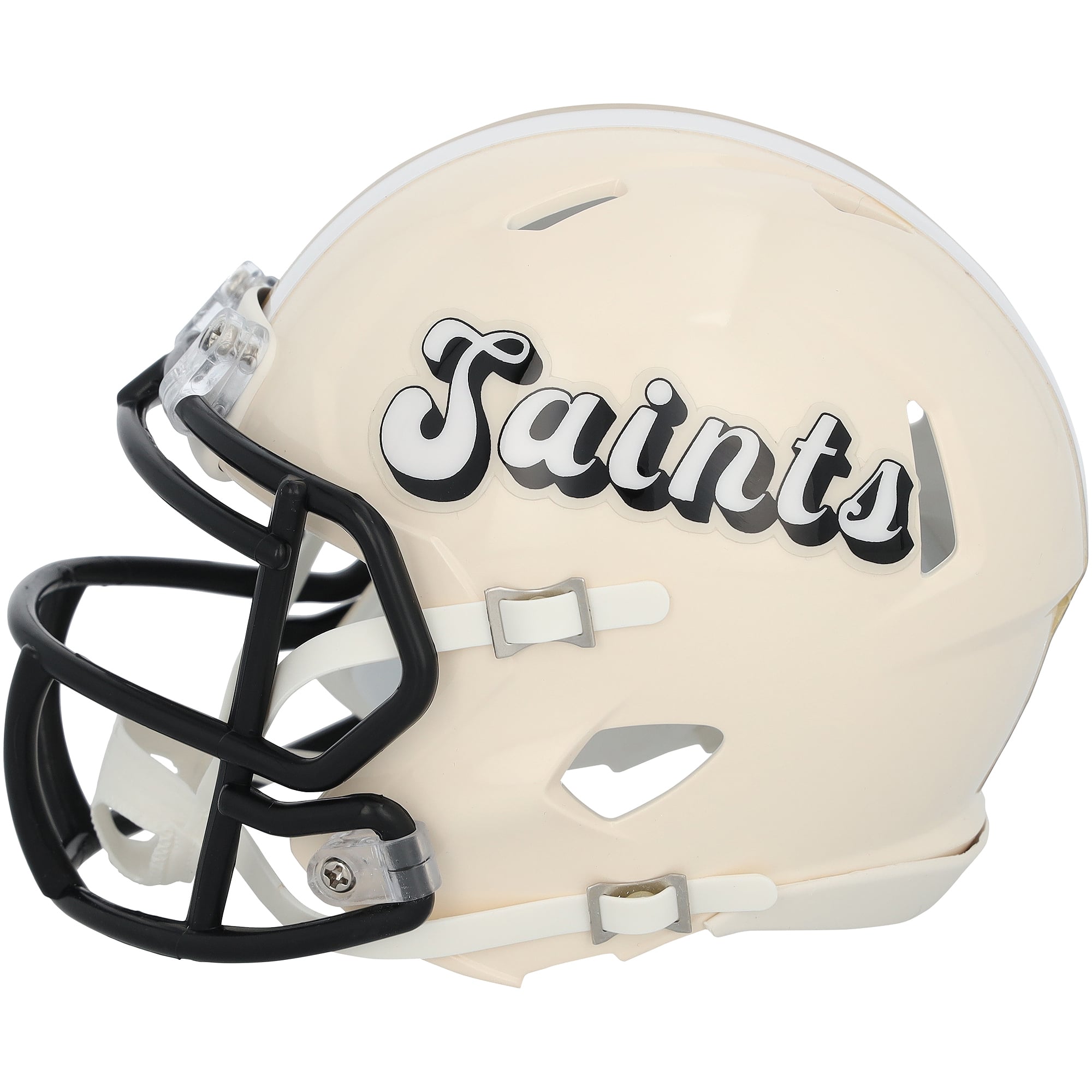 Casque Riddell Retro Speed ​​Mini autographié par Chris Olave des Saints de la Nouvelle-Orléans