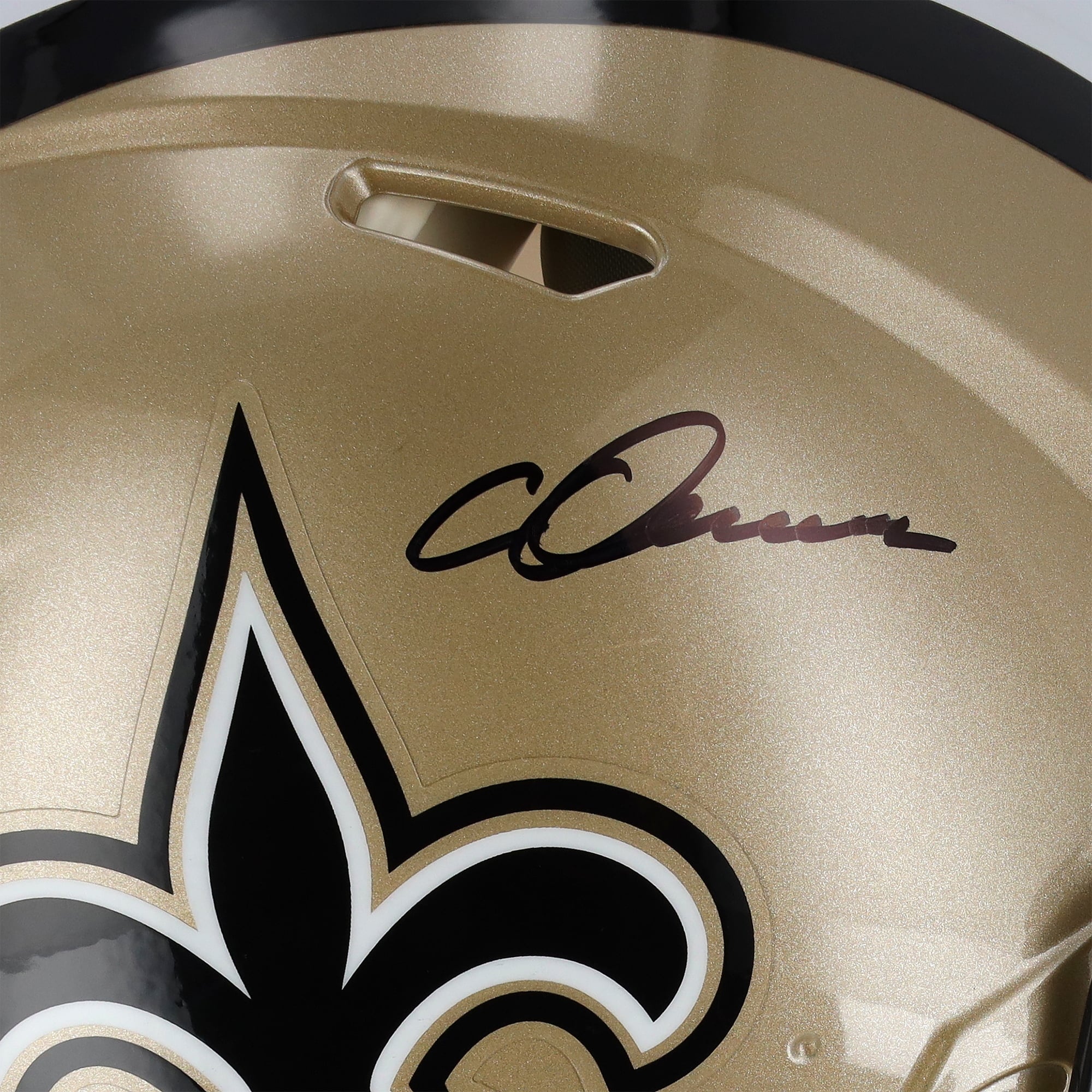 Casque authentique Riddell Speed ​​autographié par Chris Olave des New Orleans Saints