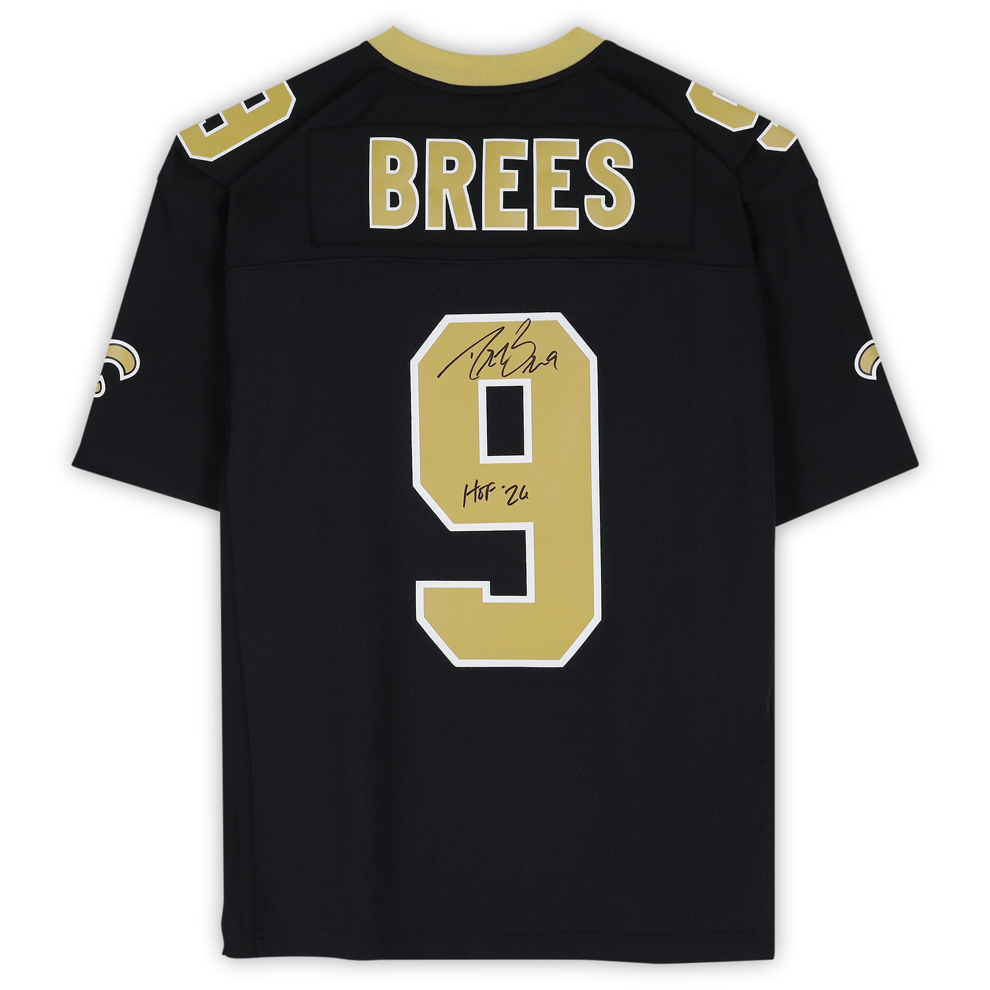 Drew Brees New Orleans Saints Autographed Black Mitchell & Ness 2009 Replica Jersey with "HOF 26" Inscription