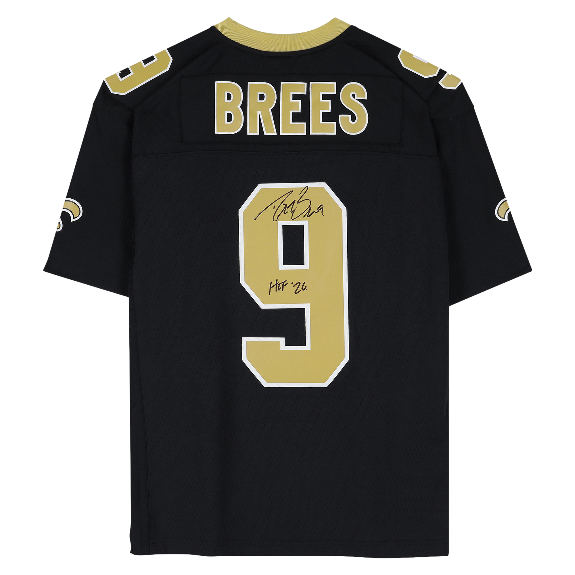 Drew Brees New Orleans Saints Autographed Black Mitchell & Ness 2009 Replica Jersey with "HOF 26" Inscription