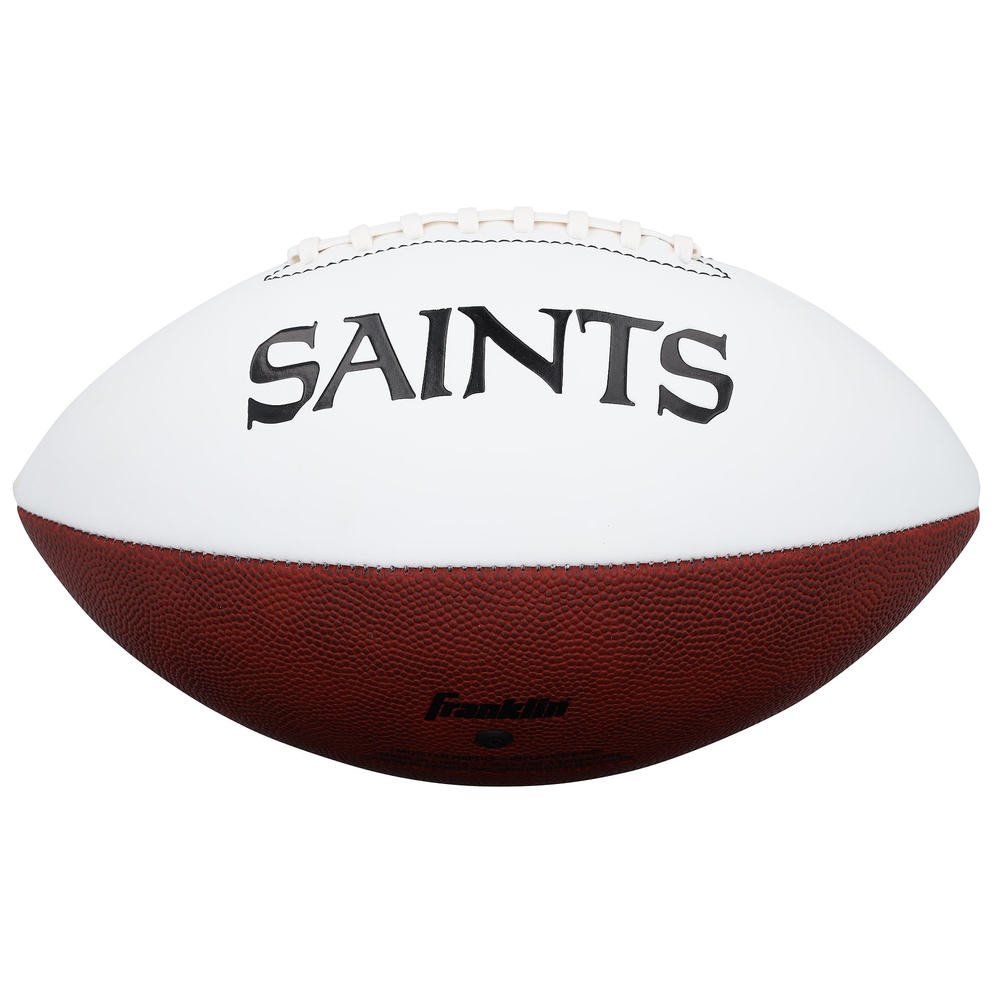 Ballon de football américain Franklin White Panel autographié par Drew Brees (New Orleans Saints) avec inscription « HOF 26 »