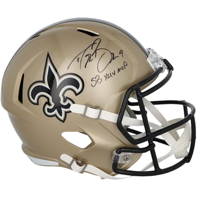 Drew Brees New Orleans Saints Autographed Fanatics Authentic Riddell Speed Replica Helmet with "SB XLIV MVP" Inscription