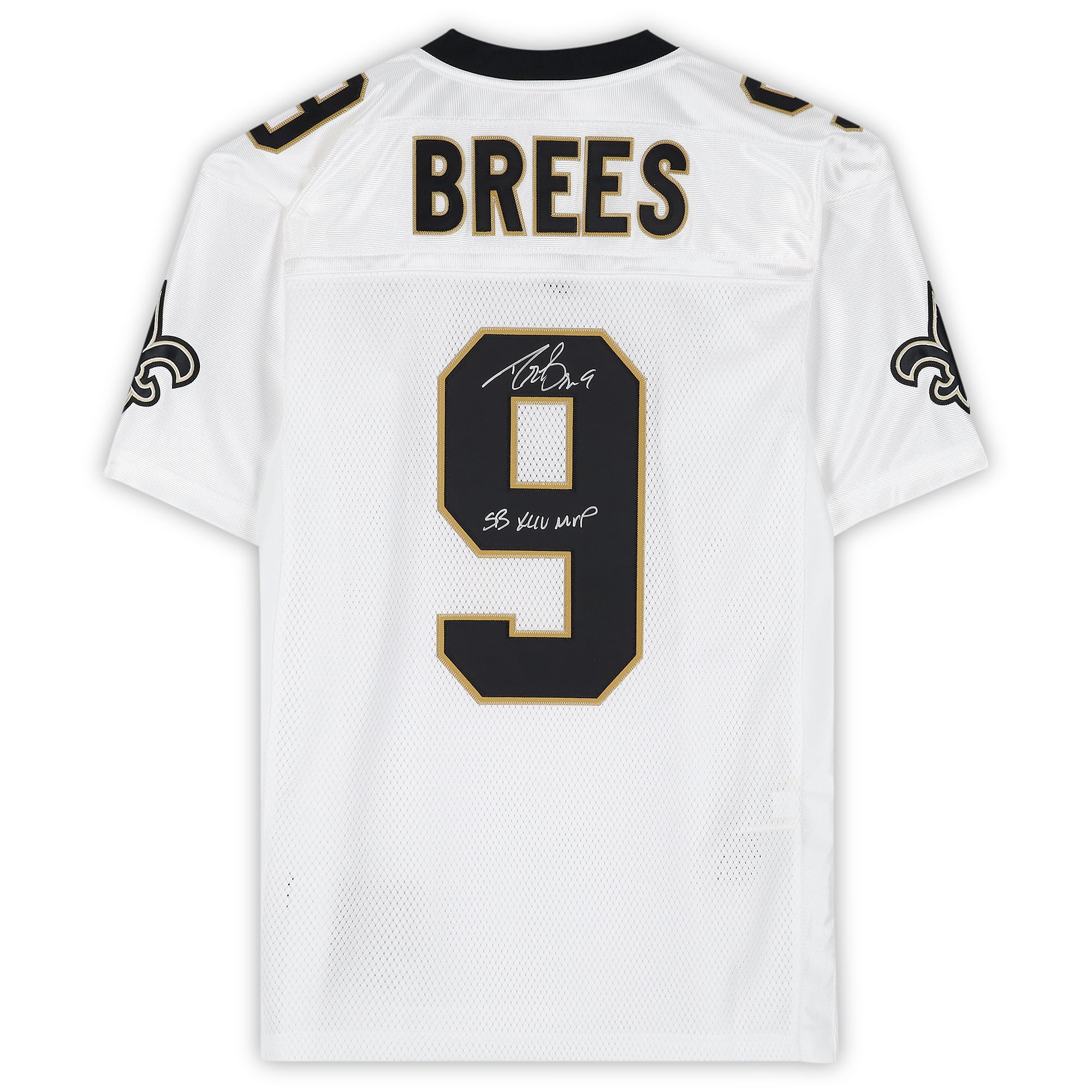 Drew Brees New Orleans Saints Autographed White Mitchell & Ness 2010 Replica Jersey with "SB XLIV MVP" Inscription
