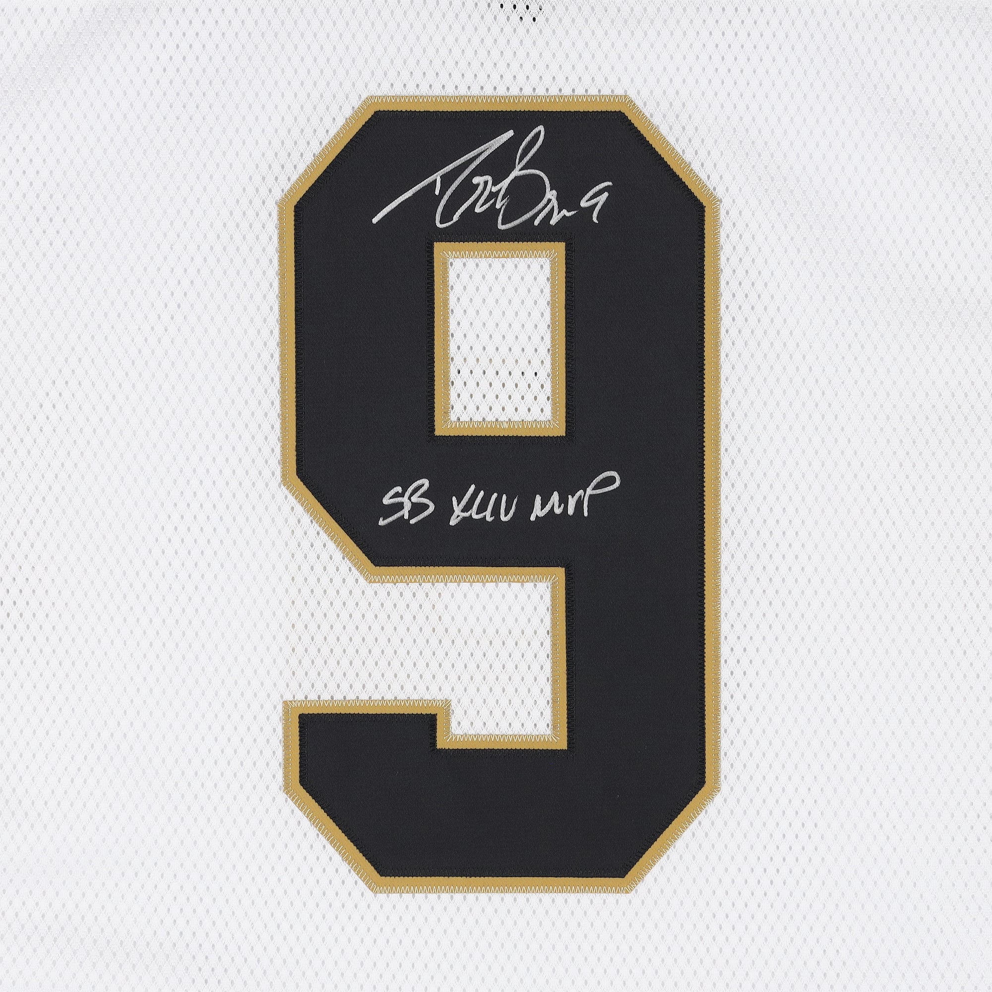 Drew Brees New Orleans Saints Autographed White Mitchell & Ness 2010 Replica Jersey with "SB XLIV MVP" Inscription