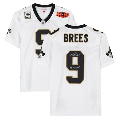Drew Brees New Orleans Saints Autographed Fanatics Authentic White Mitchell & Ness 2010 Replica Jersey with "SB XLIV MVP" Inscription
