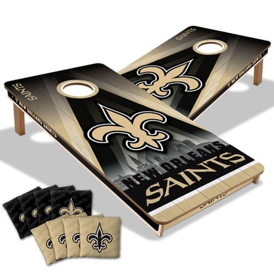 New Orleans Saints Fanpoint 2' x 4' City Scape Wood Cornhole Game with Bags