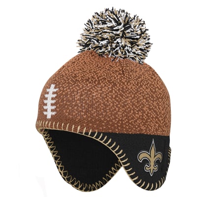 New Orleans Saints Outerstuff Infant Football Head Knit Hat - Brown