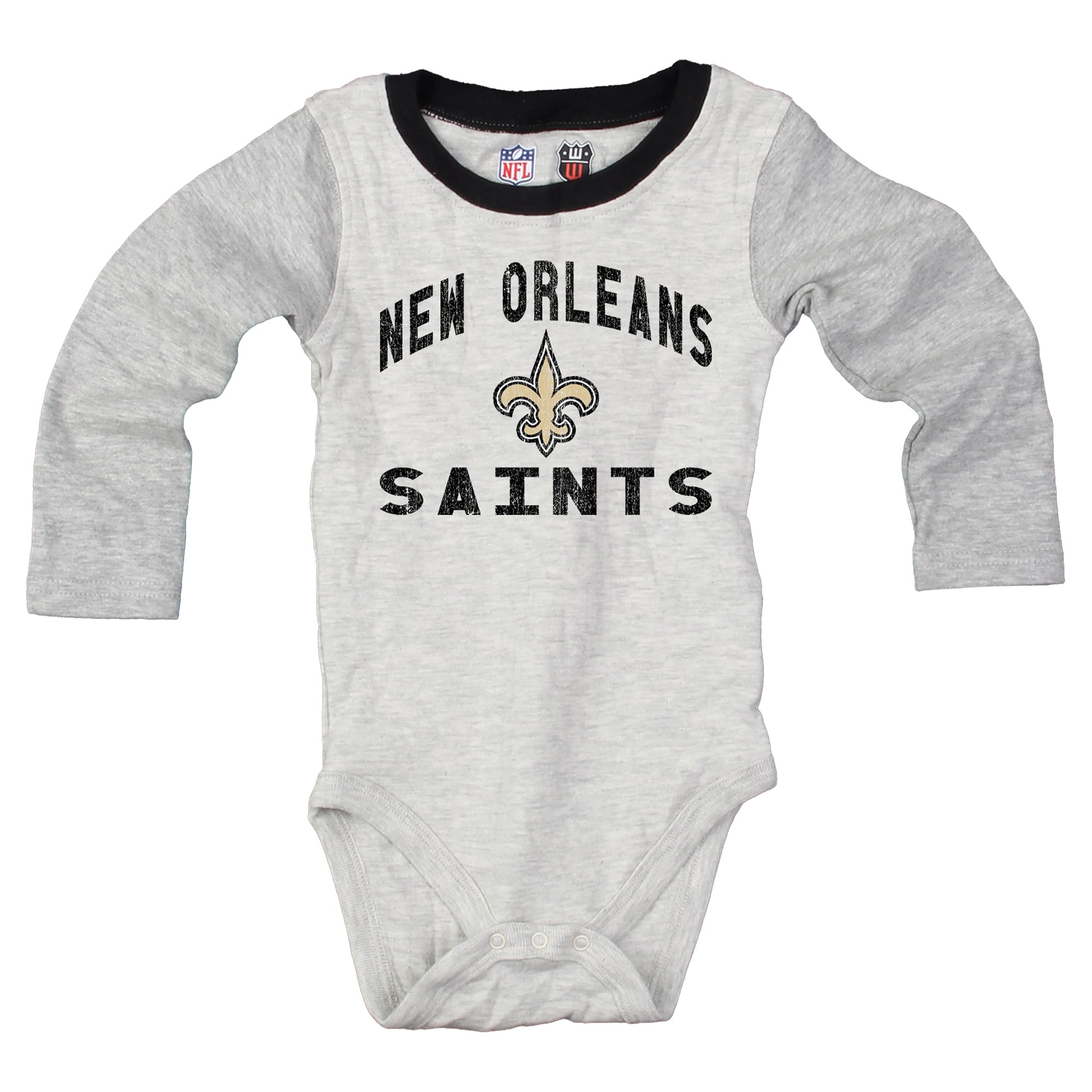 Ensemble body à manches longues et pantalon pour bébé Wes & Willy Heather Gray New Orleans Saints Jie Hopper