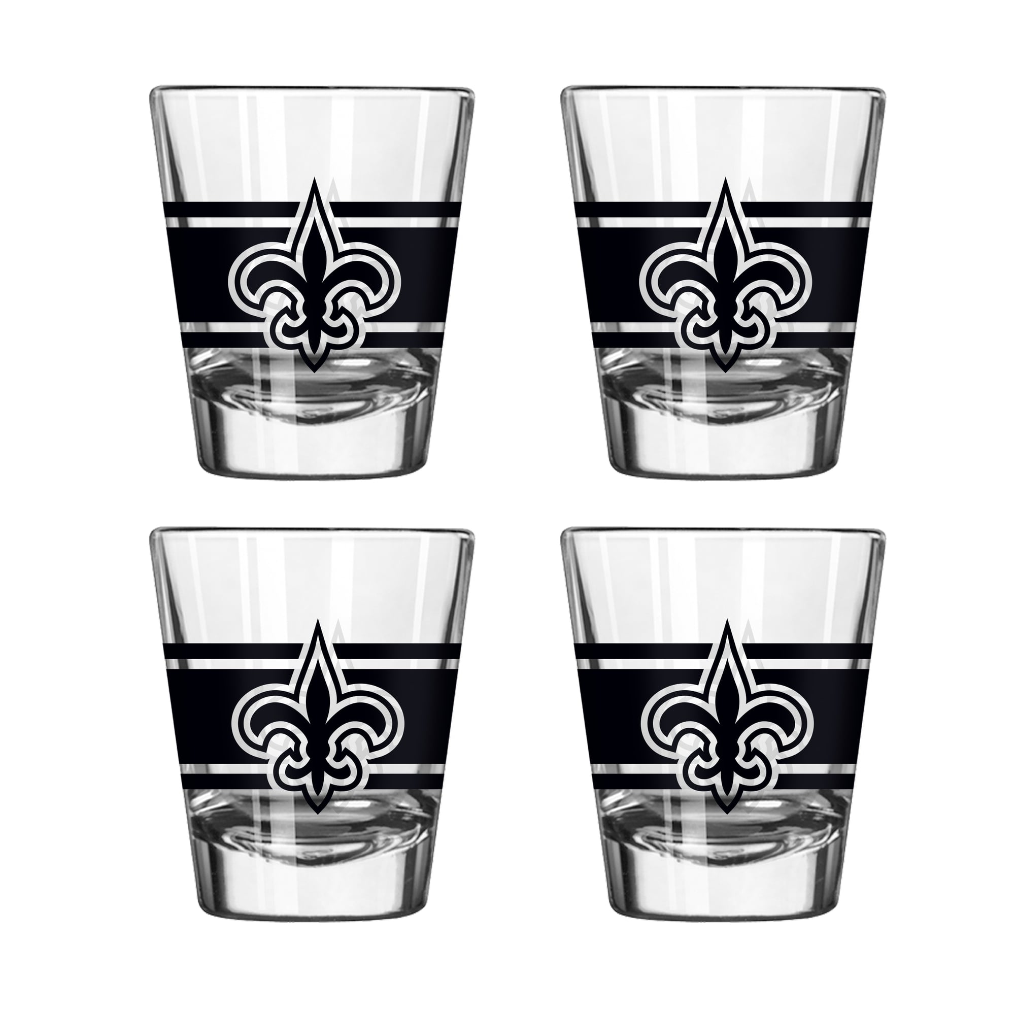 Logo Brands New Orleans Saints Four-Piece Stripe Shot Glass Set