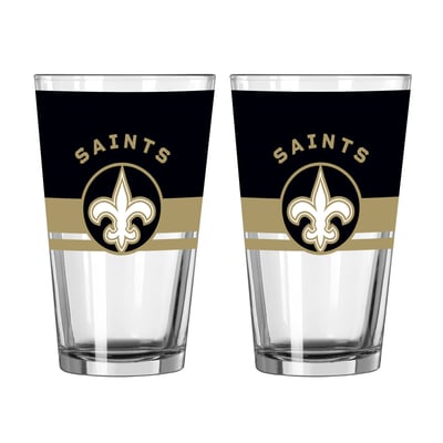 New Orleans Saints Logo Brands Two-Piece 16oz. Horizon Pint Glass Set
