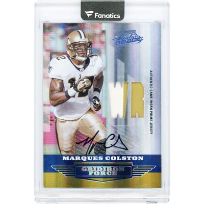 Marques Colston New Orleans Saints Autographed 2008 Playoff Absolute Memorabilia Gridiron Force Game Used 2 Color Jersey Relic #GF-21 #6/25 Card 