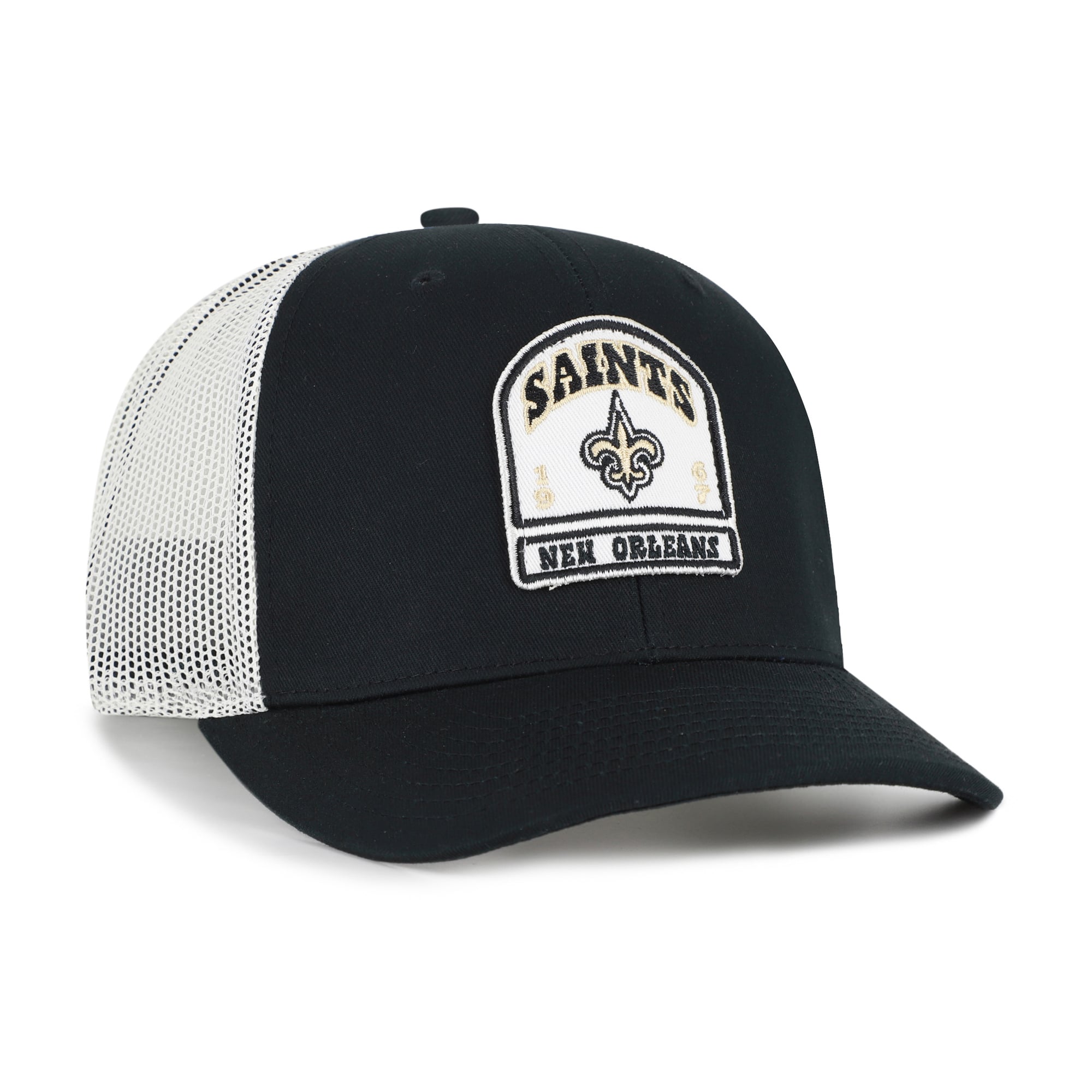 Men's '47 Black New Orleans Saints Headstone Trucker Adjustable Hat