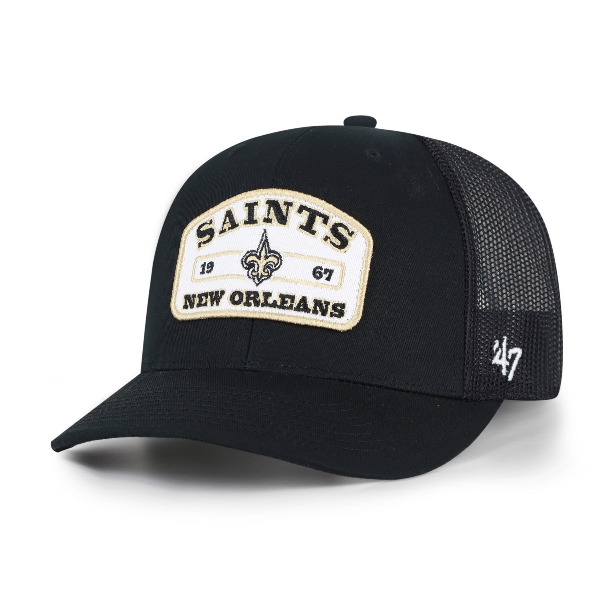 Men's '47 Black New Orleans Saints Roadway Adjustable Trucker Hat