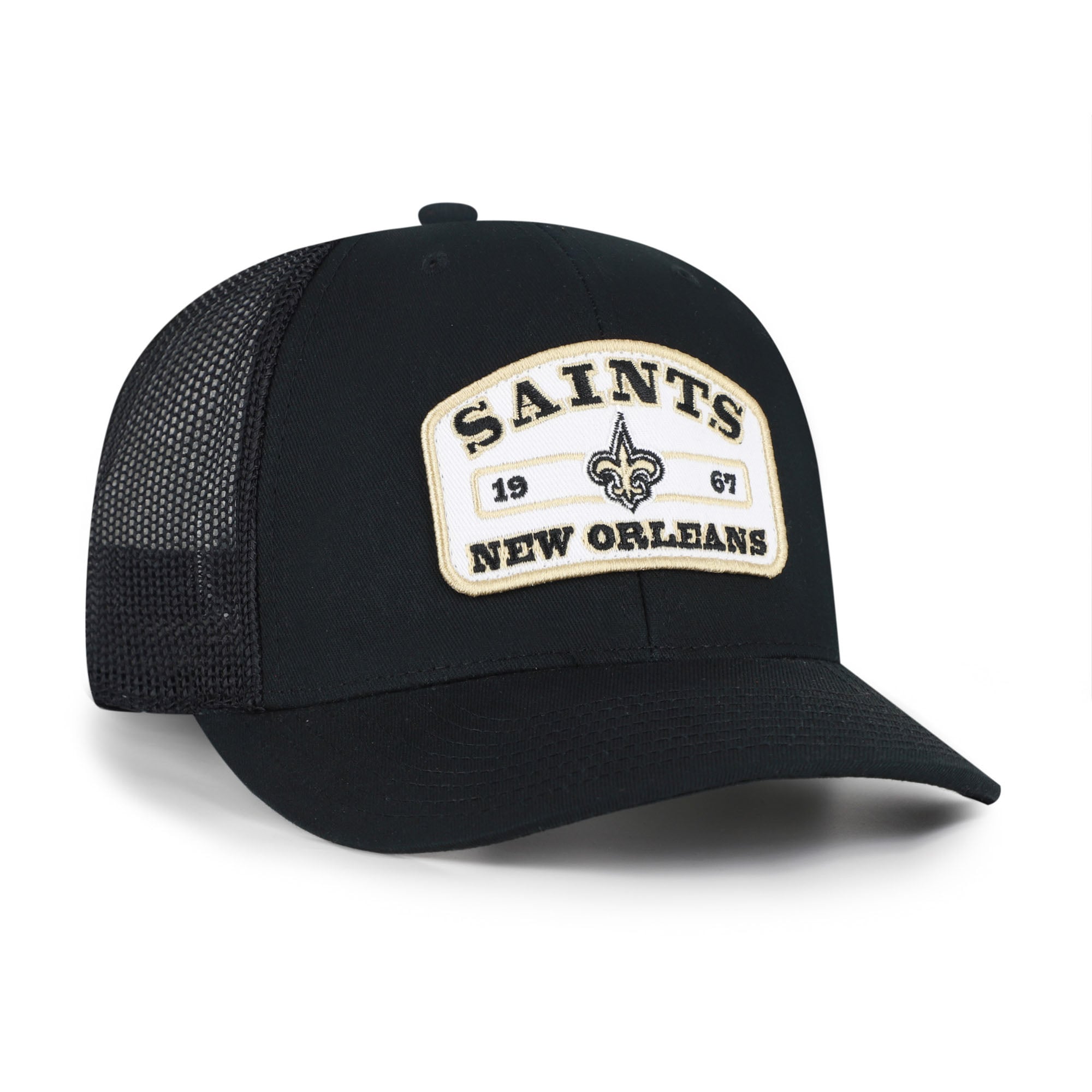 Men's '47 Black New Orleans Saints Roadway Adjustable Trucker Hat