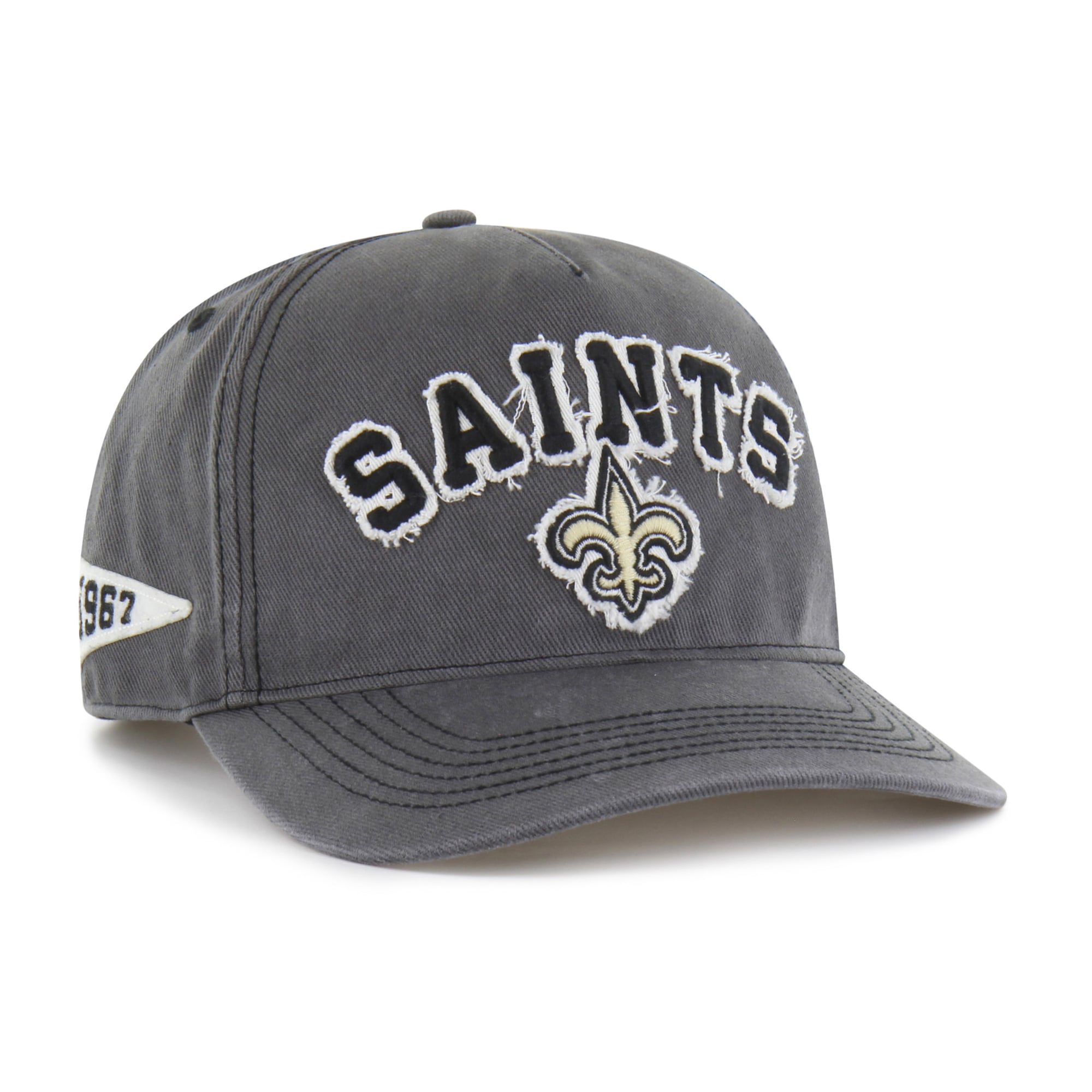 Men's '47 Charcoal New Orleans Saints Calderwood Well Worn Hitch Adjustable Hat