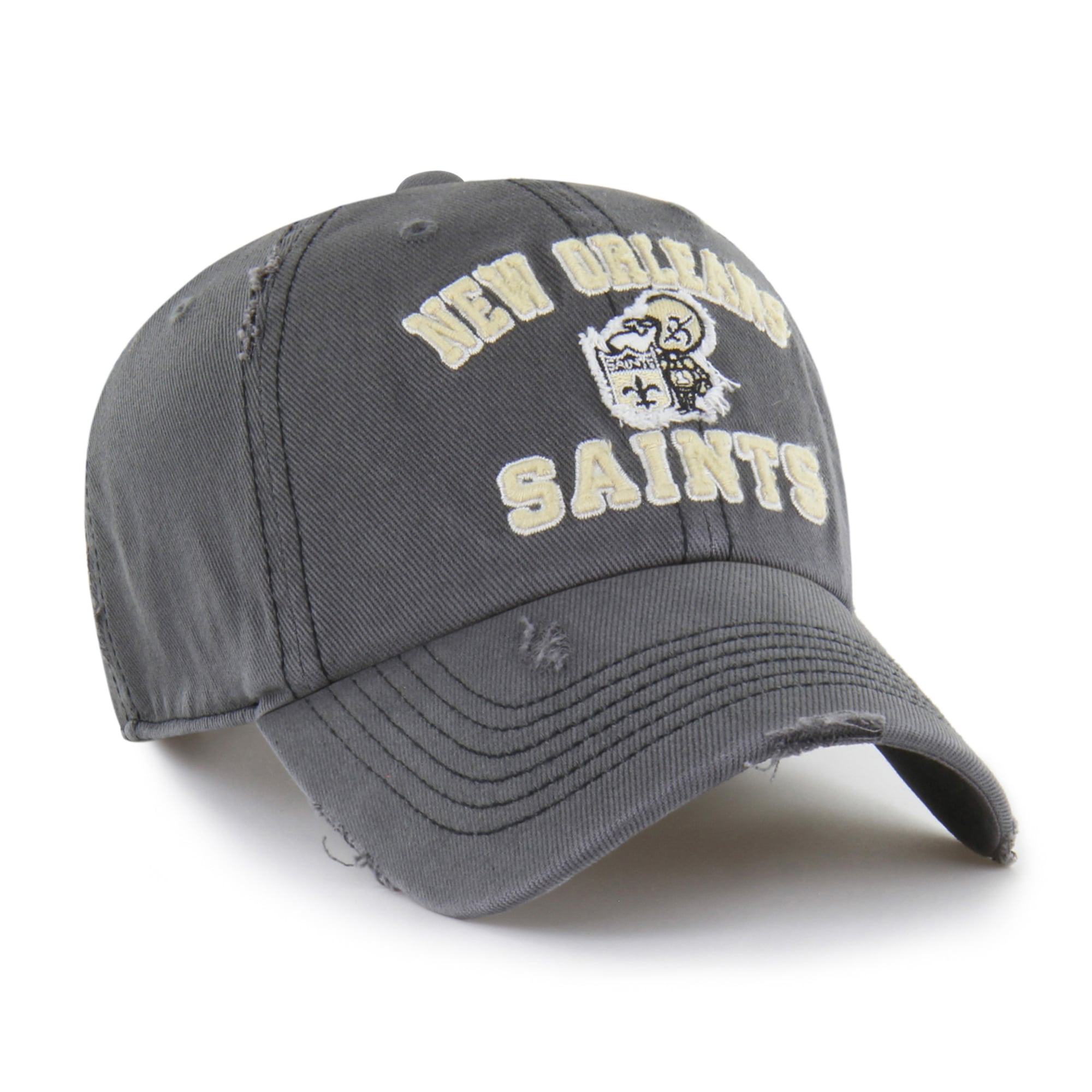 Casquette ajustable Seymoore Clean Up pour homme, couleur anthracite, modèle 47 des Saints de la Nouvelle-Orléans.