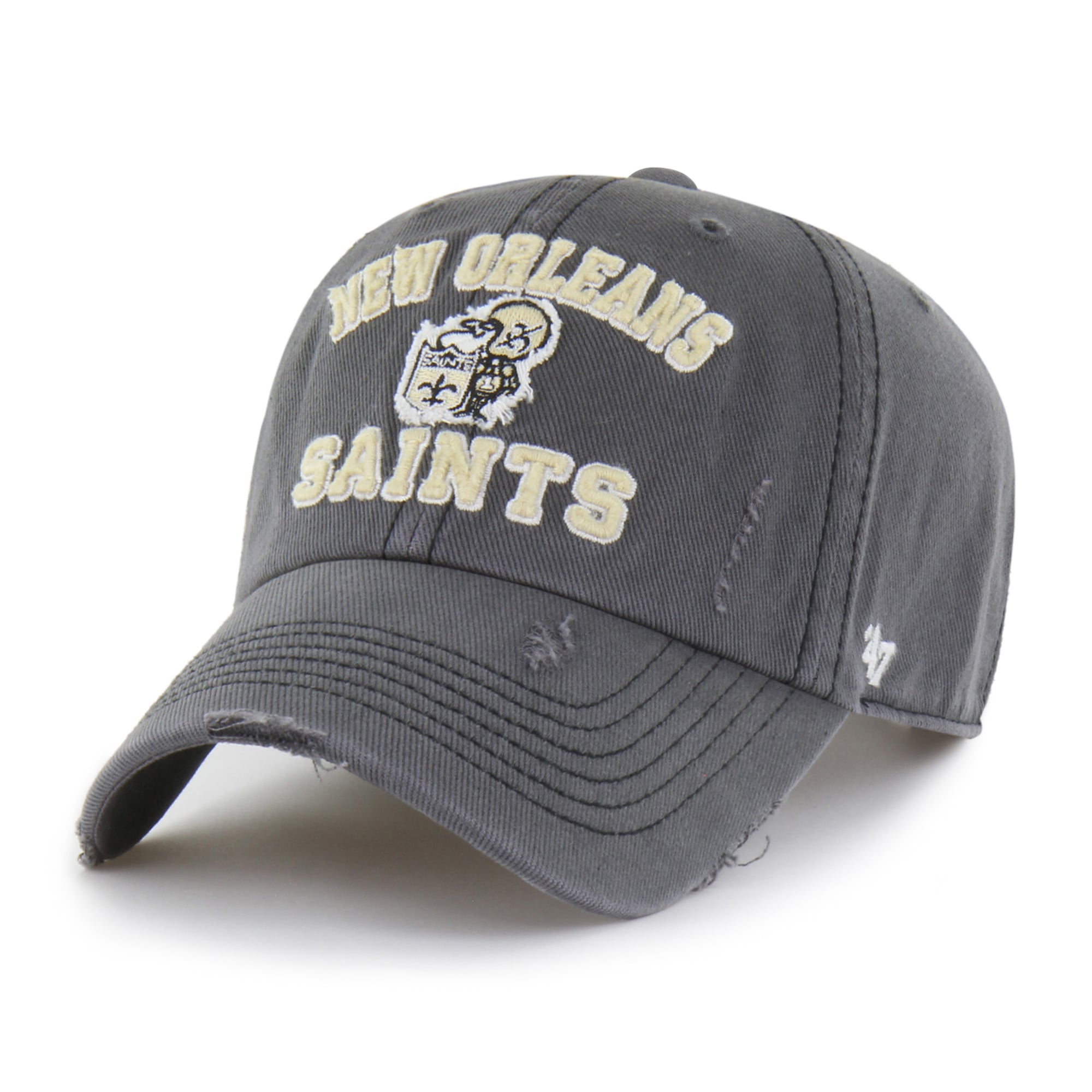 Casquette ajustable Seymoore Clean Up pour homme, couleur anthracite, modèle 47 des Saints de la Nouvelle-Orléans.