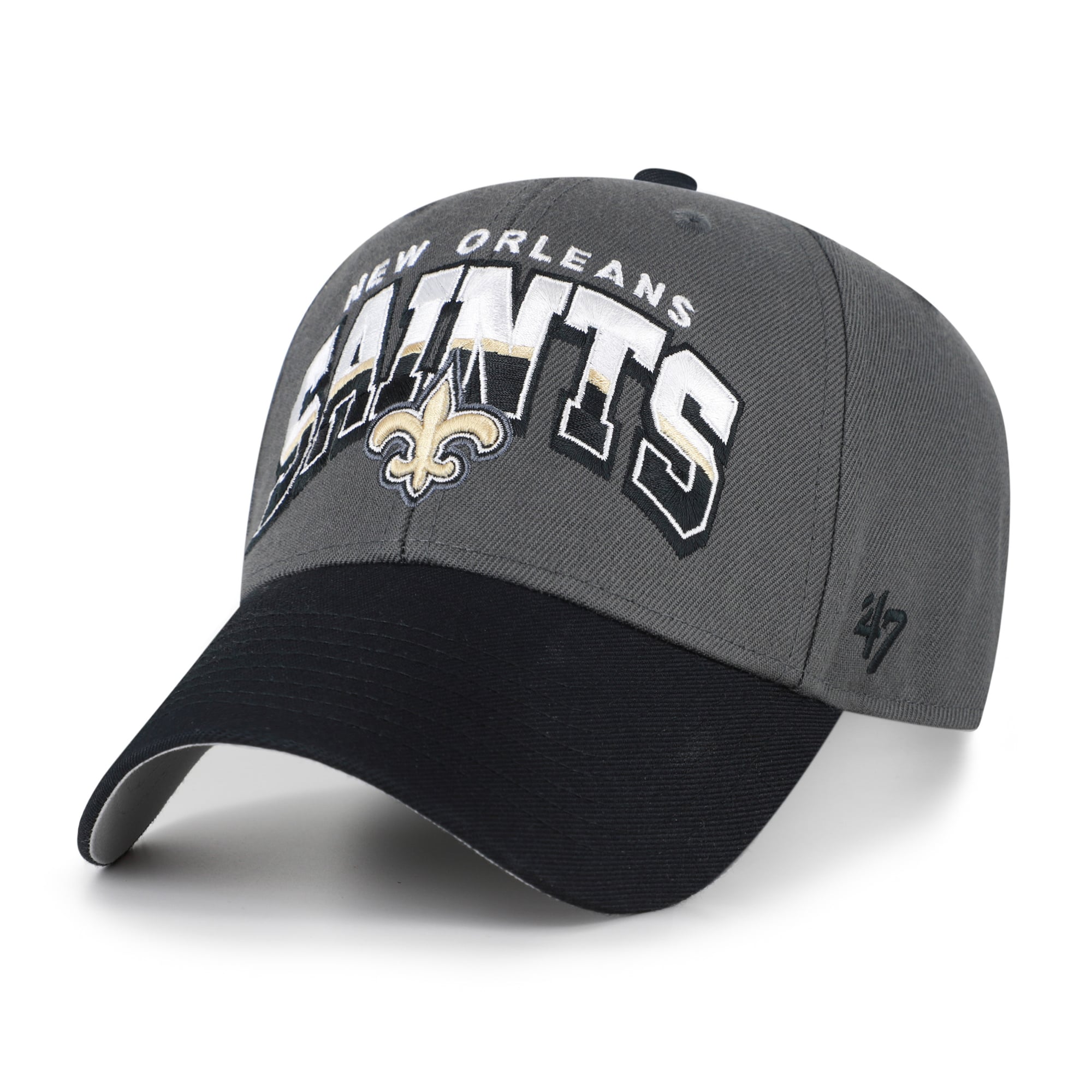 Casquette ajustable pour homme '47 Charcoal New Orleans Saints Split Block MVP