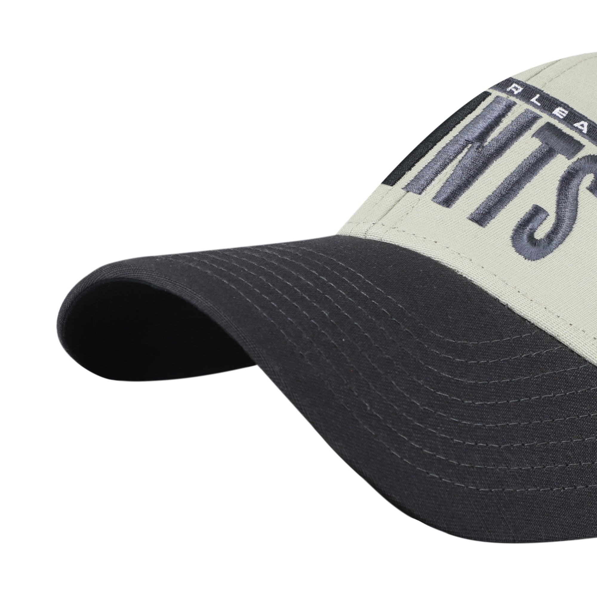 Men's '47 Gray/Black New Orleans Saints Half Block Text MVP Adjustable Hat