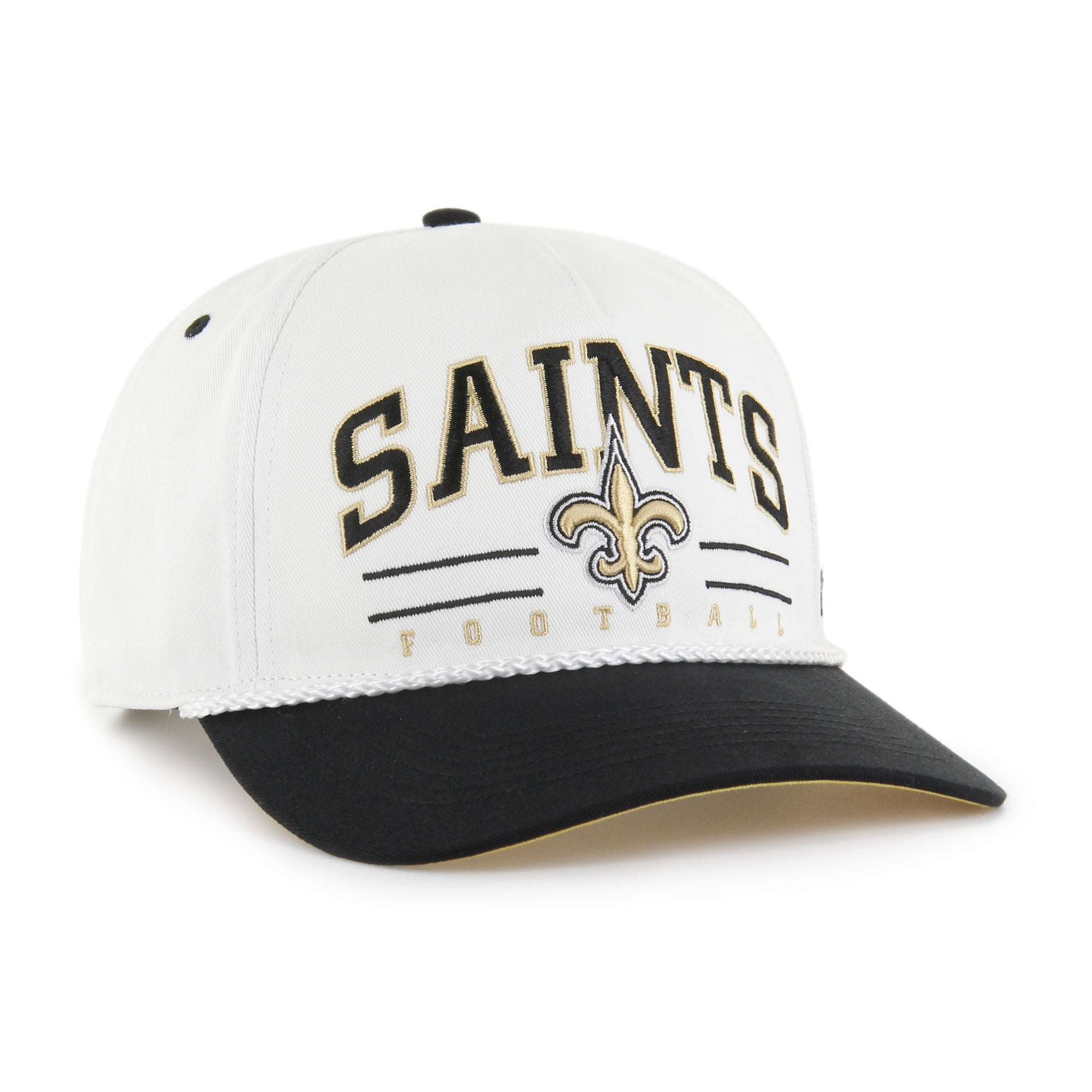 Men's '47 White/Black New Orleans Saints Roscoe Two-Toned Hitch Adjustable Hat