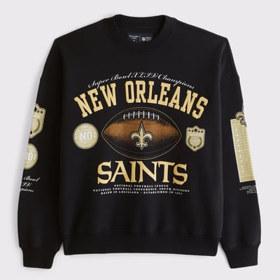 New Orleans Saints Abercrombie & Fitch Fleece Sweatshirt - Black