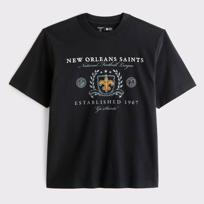 New Orleans Saints Abercrombie & Fitch Premium Heavyweight T-Shirt - Black