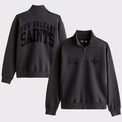 New Orleans Saints Abercrombie & Fitch YPB neoKNIT MAX Half-Zip Top - Black