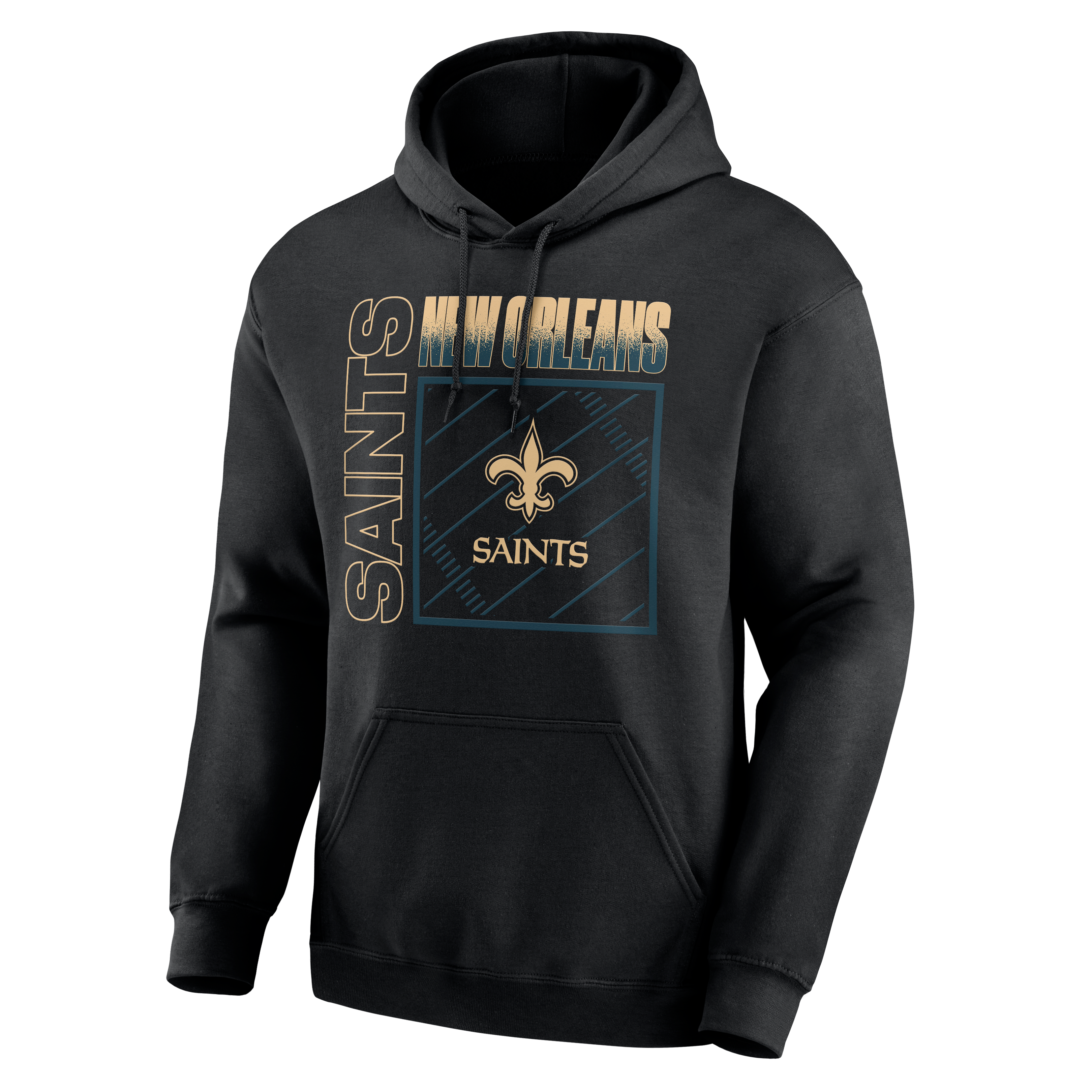 Men's Black New Orleans Saints Home Field Pop Personalized Name & Number Hoodie