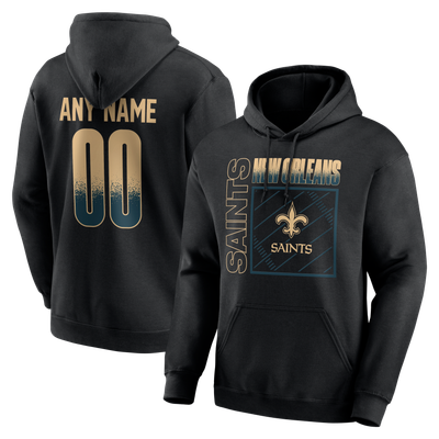 New Orleans Saints Home Field Pop Personalized Name & Number Hoodie - Black