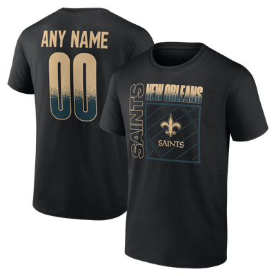 New Orleans Saints Home Field Pop Personalized Name & Number T-Shirt - Black