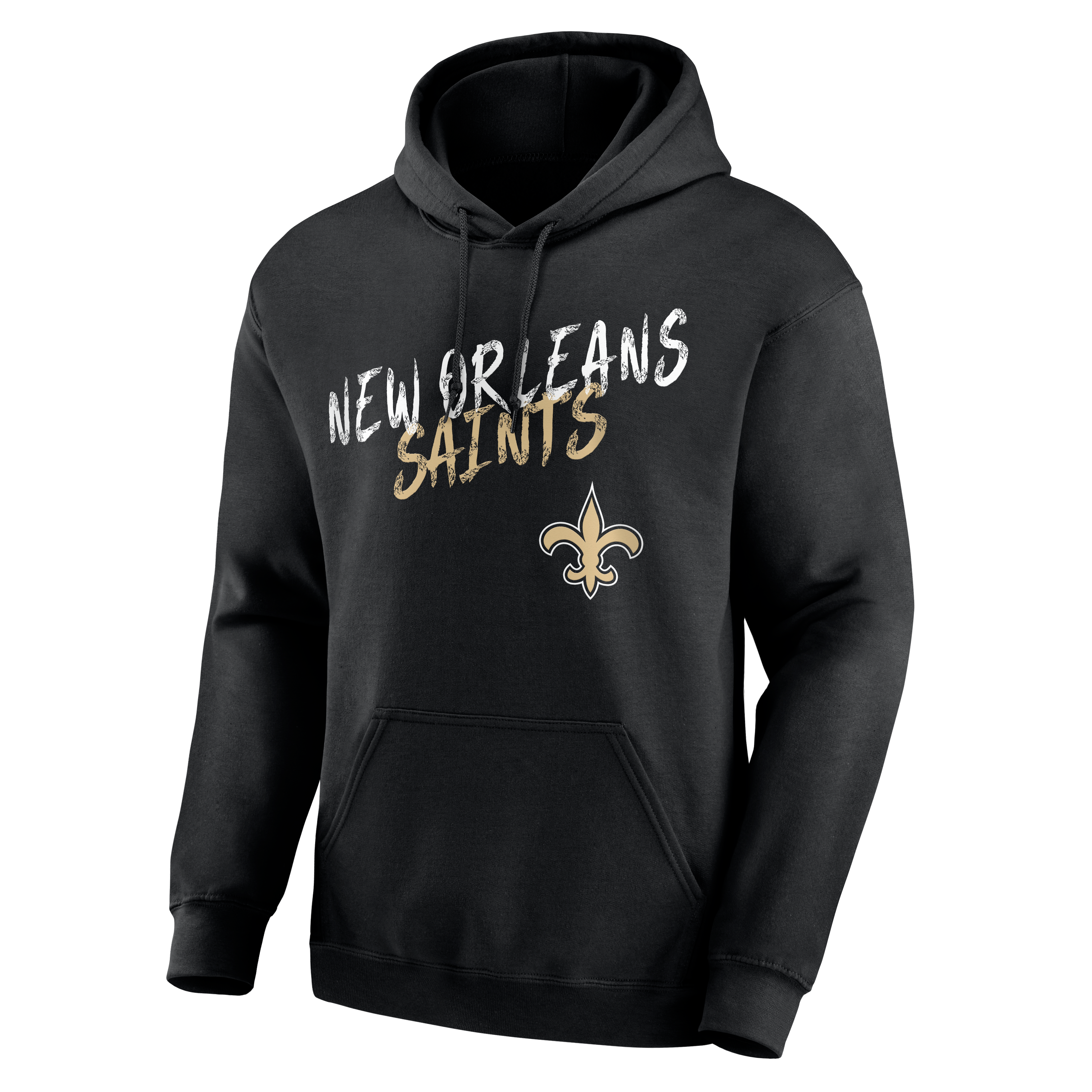 Sweat à capuche noir pour homme New Orleans Saints Hustle personnalisé avec nom et numéro