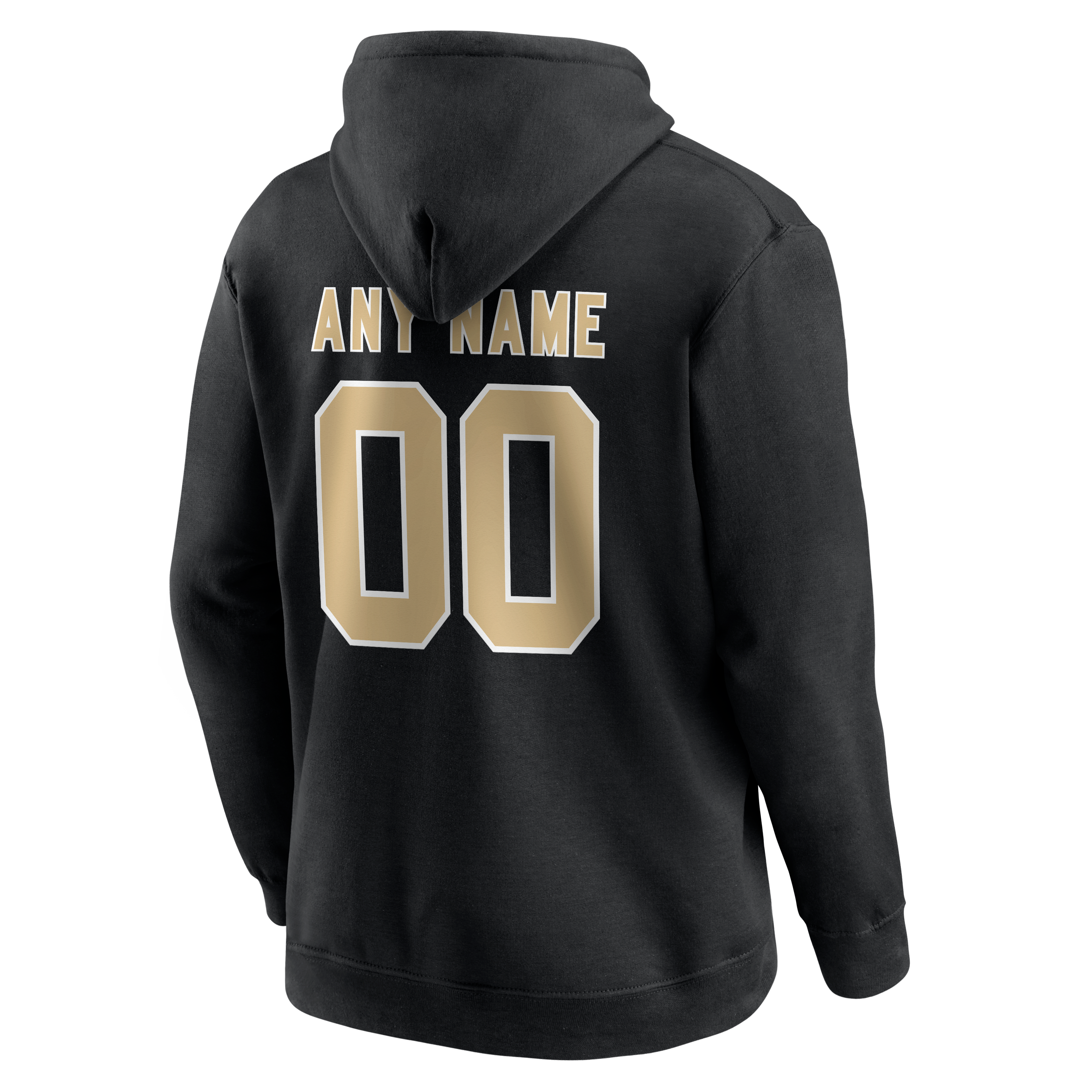 Men's Black New Orleans Saints Team Authentic Personalized Name & Number Hoodie