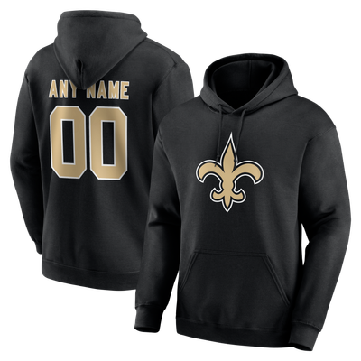 New Orleans Saints Team Authentic Personalized Name & Number Hoodie - Black