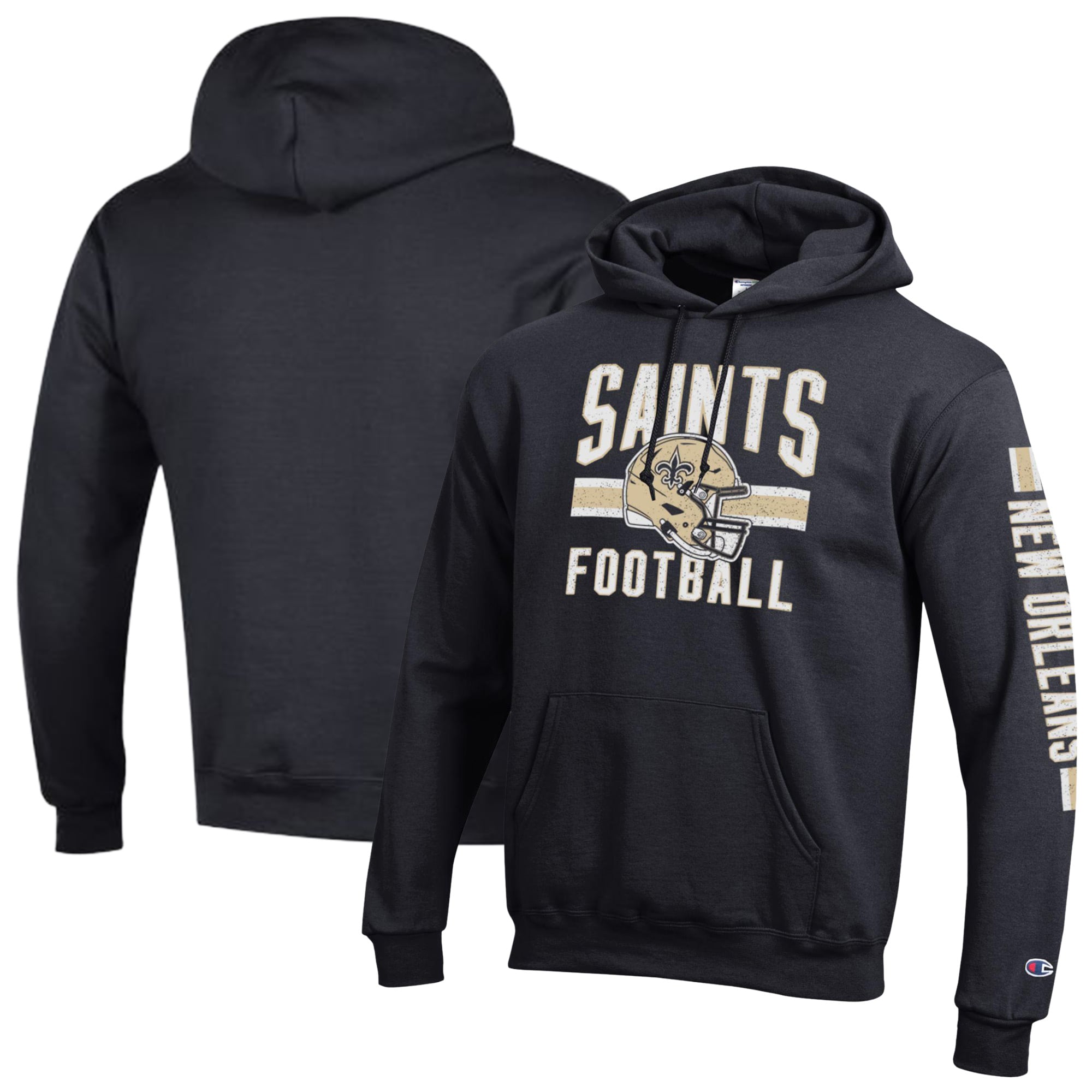 Men's Champion Black New Orleans Saints Powerblend Hoodie