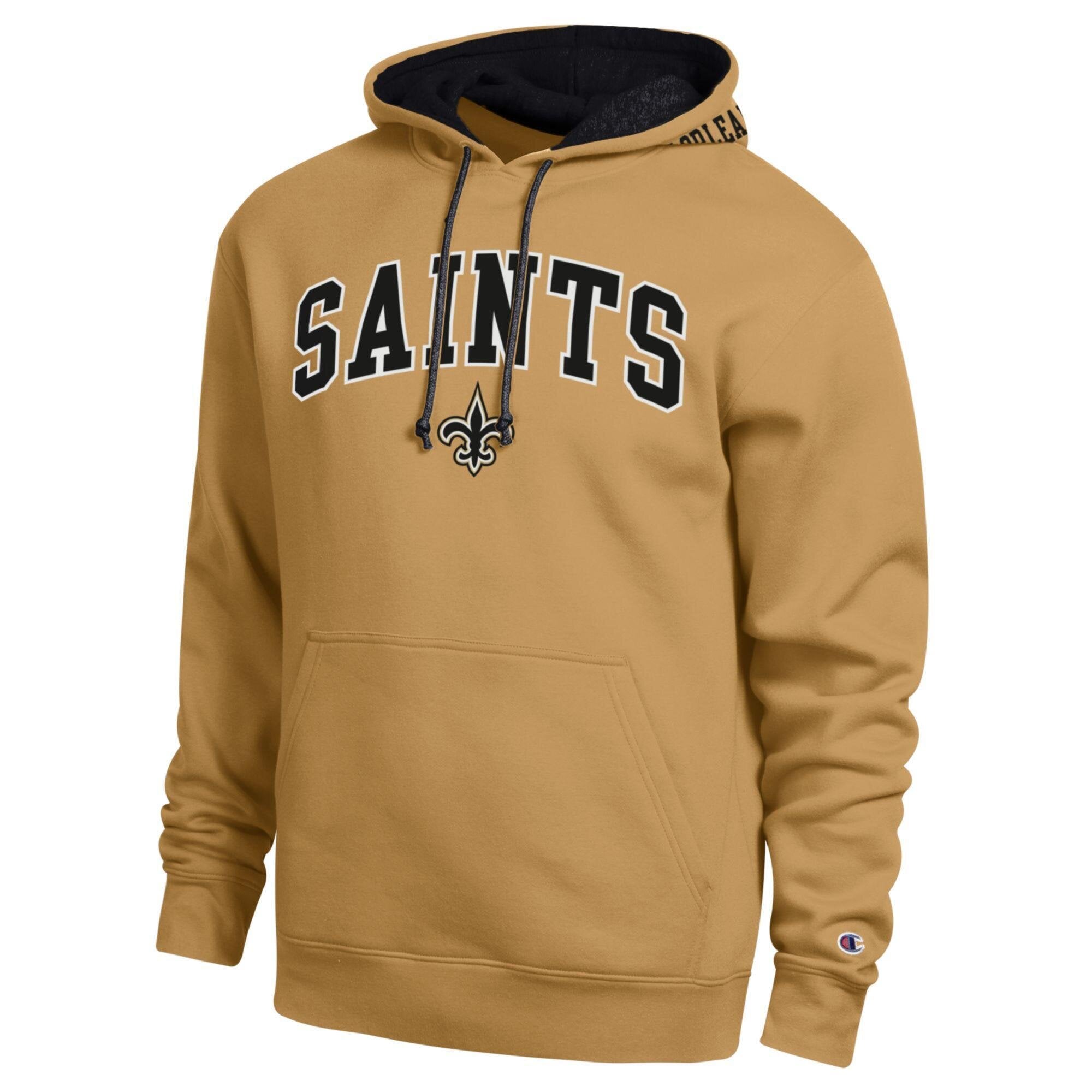 Sweat à capuche contrasté or/noir des Saints de la Nouvelle-Orléans Champion pour homme