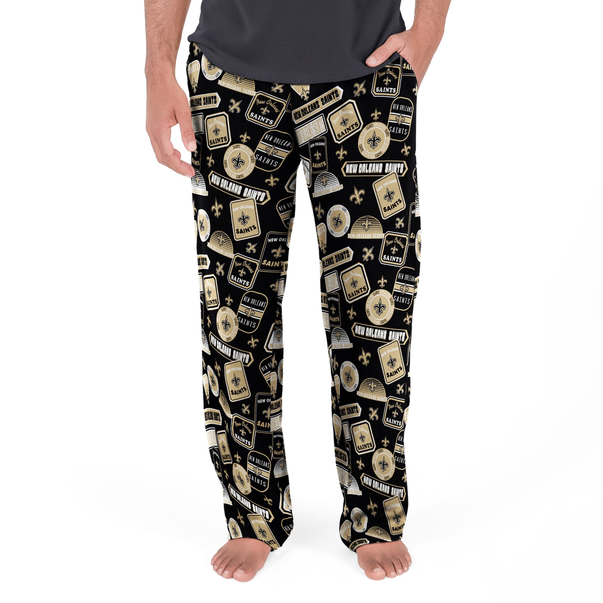 Men's Concepts Sport Black New Orleans Saints Grady Sleep Pants