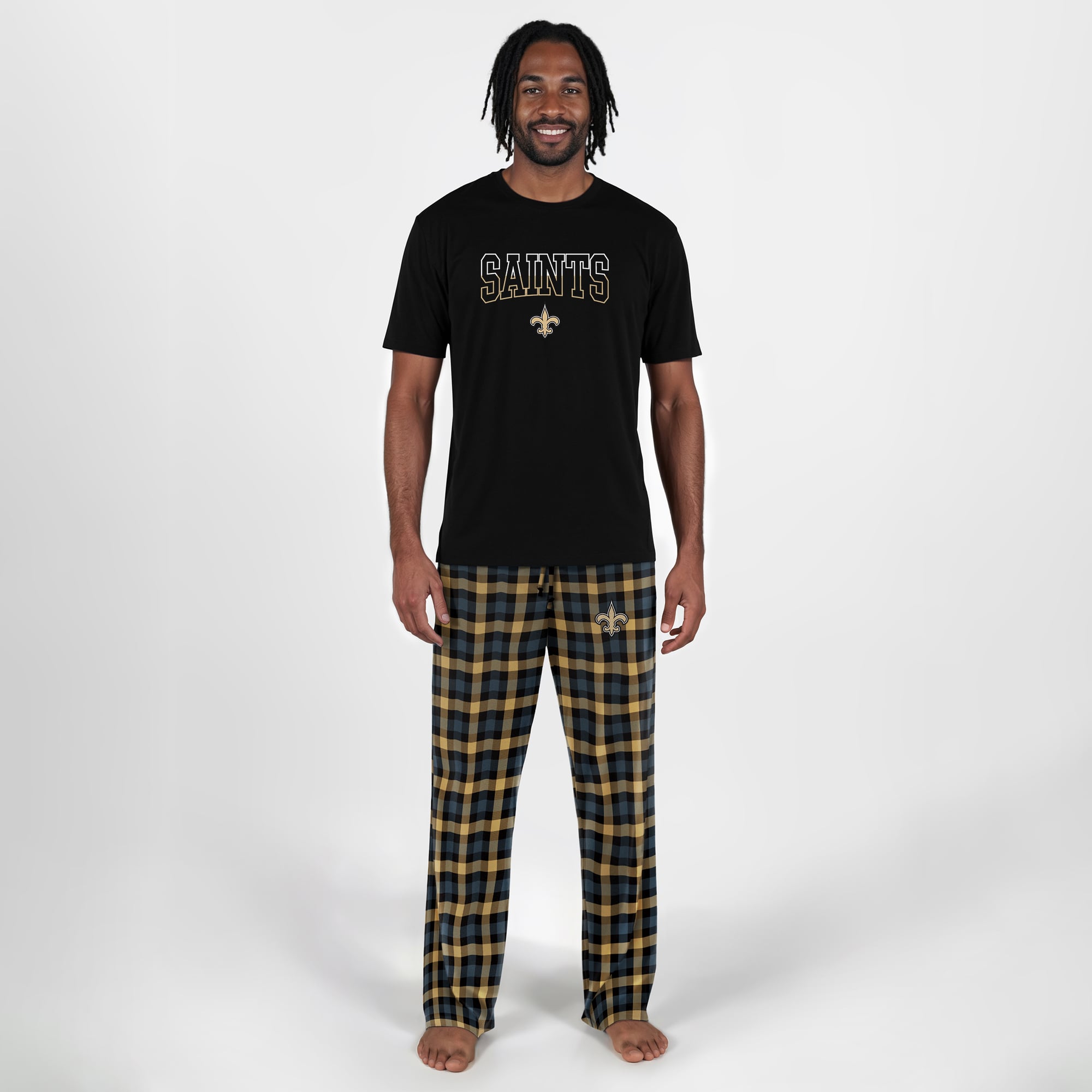 Men's Concepts Sport Black New Orleans Saints Highland Sleep Set