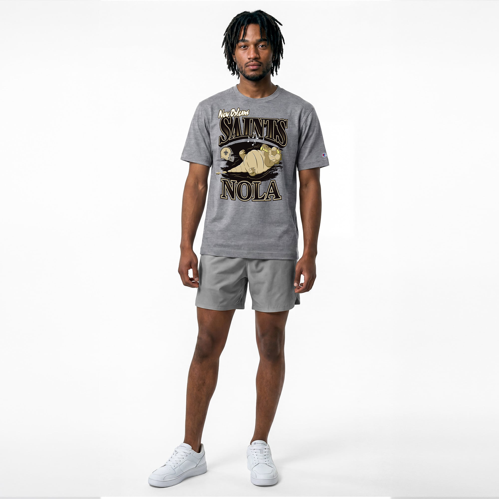T-shirt homme Disney x Champion gris New Orleans Saints Louis All-Star