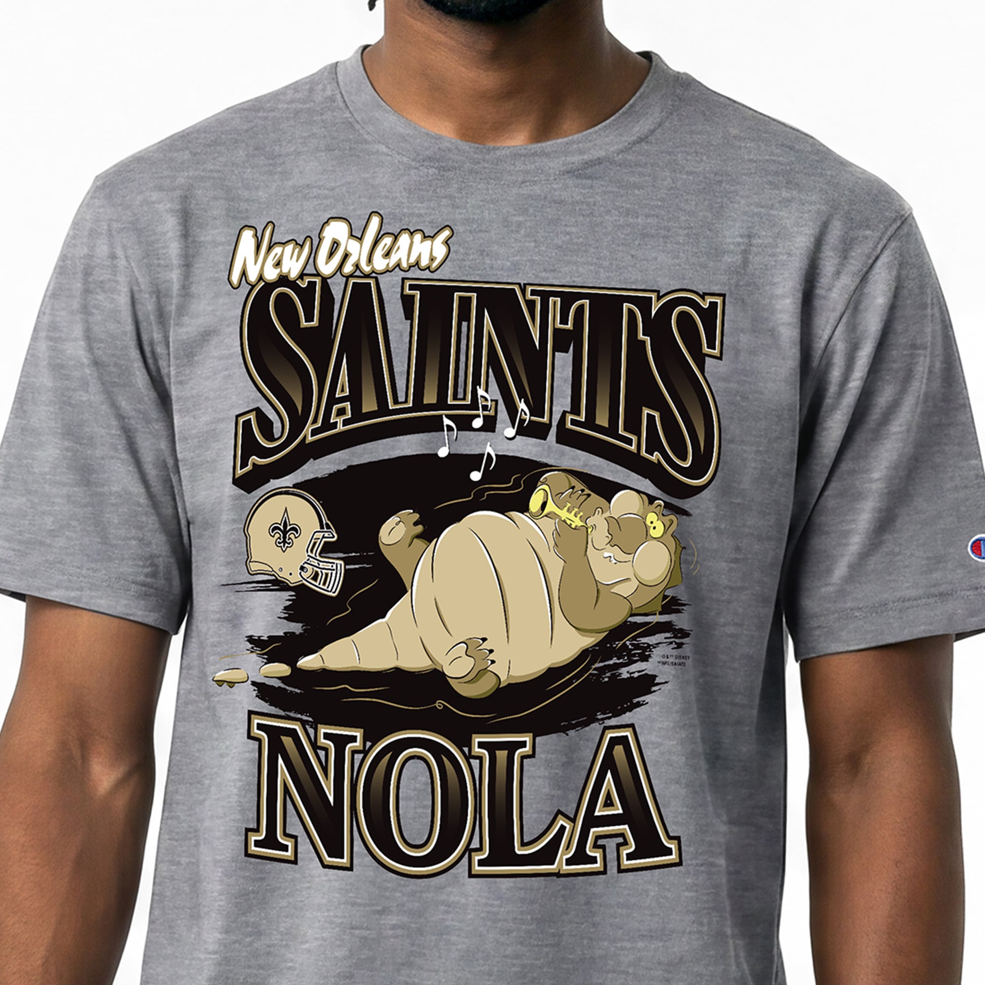 T-shirt homme Disney x Champion gris New Orleans Saints Louis All-Star