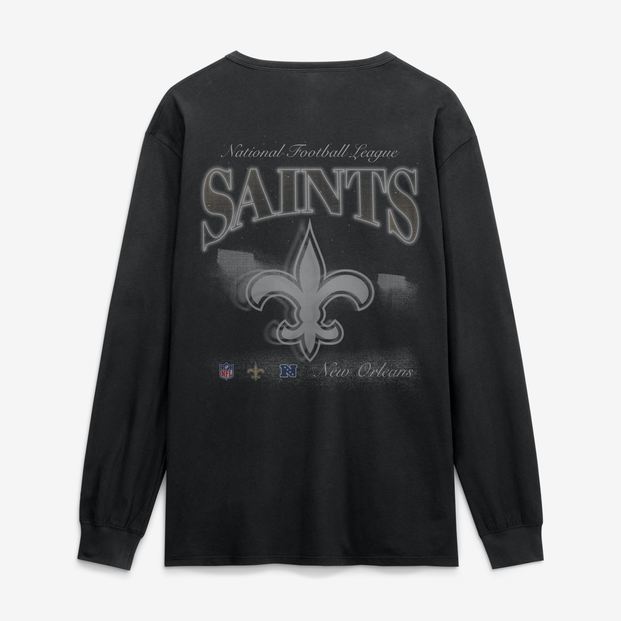 Men's Fanatics Black New Orleans Saints Midnight Falls Long Sleeve T-Shirt