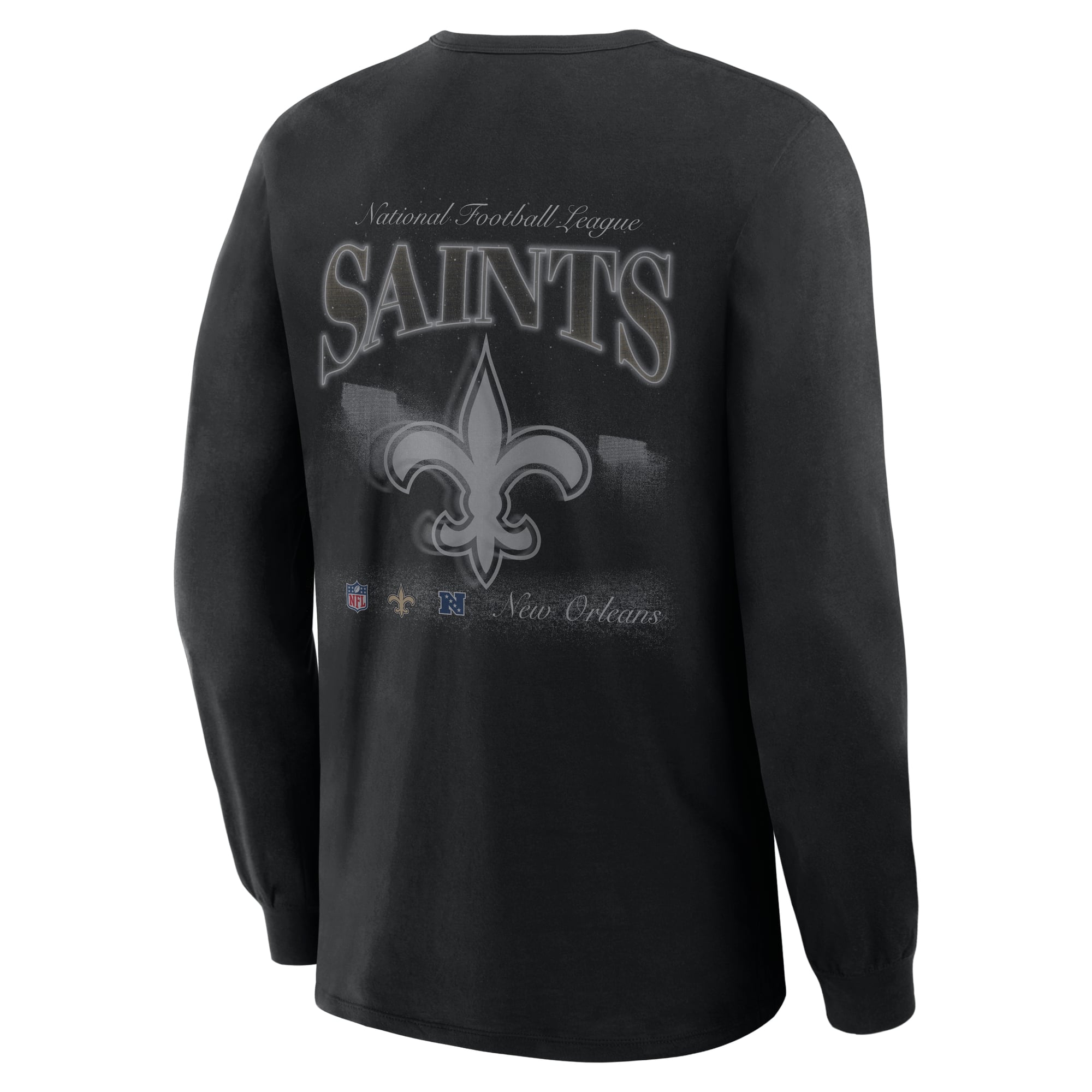 Men's Fanatics Black New Orleans Saints Midnight Falls Long Sleeve T-Shirt