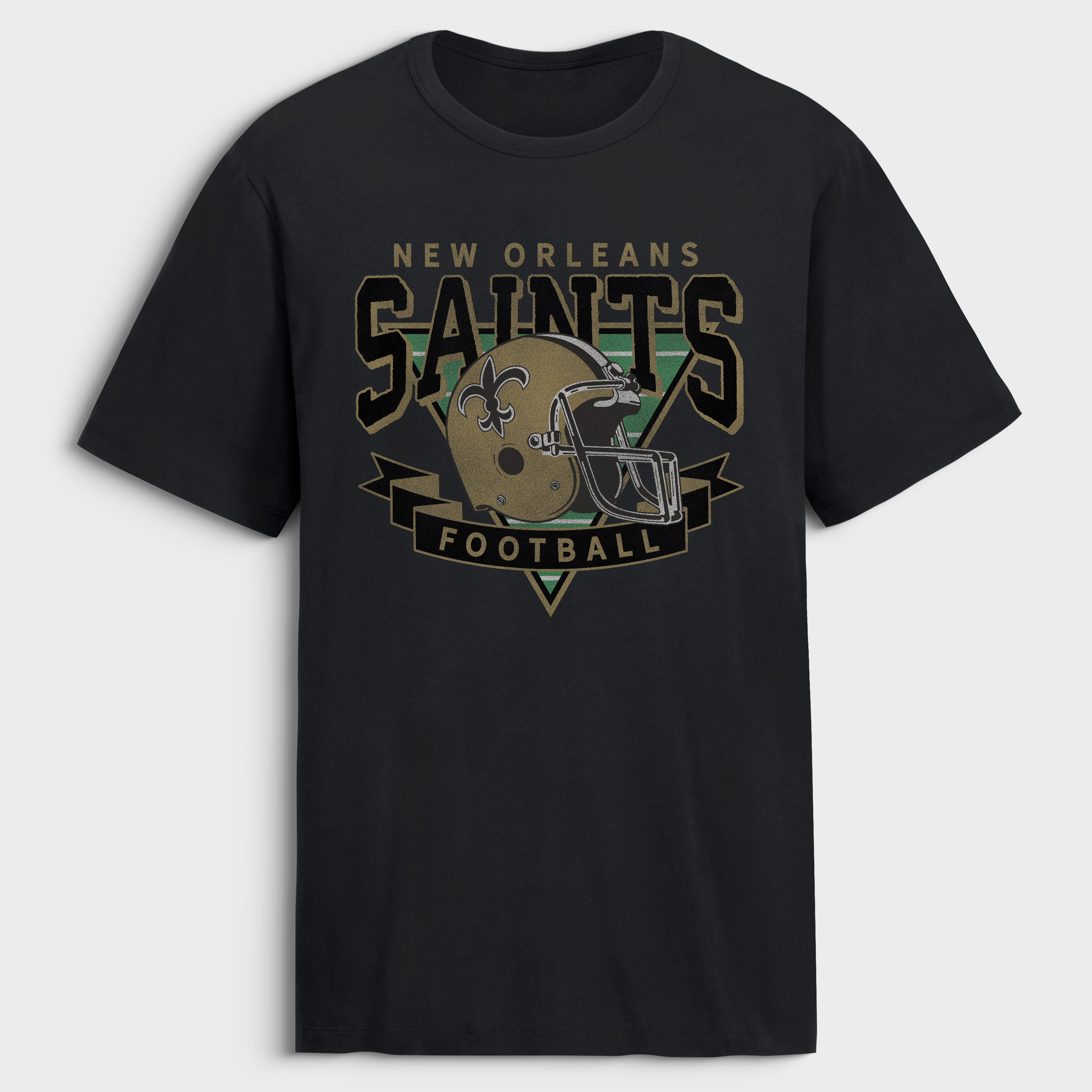 Men's Fanatics Black New Orleans Saints Old Fashion Rushing Legacy Cotton T-Shirt