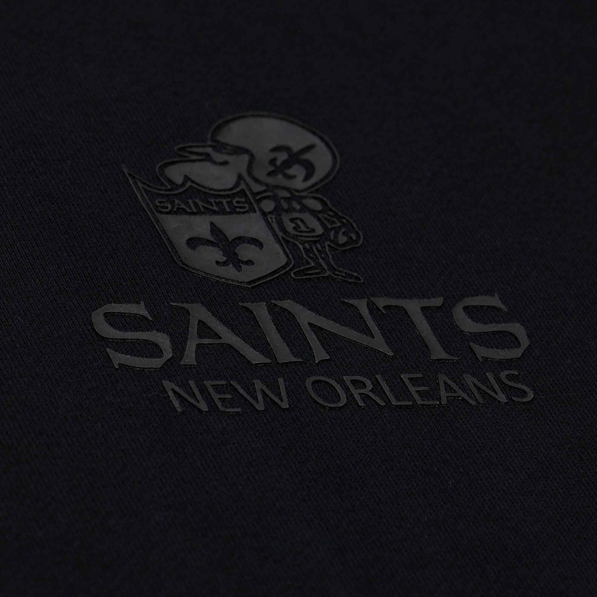 Sweat-shirt en polaire Mitchell & Ness noir pour homme, motif micro-logo New Orleans Saints Core Essentials.