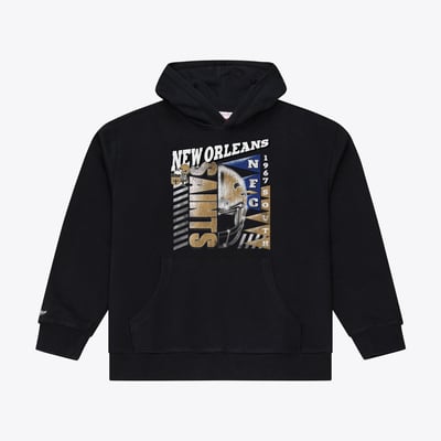  New Orleans Saints Mitchell & Ness Core Essentials Street Graphic Fleece Hoodie - Black