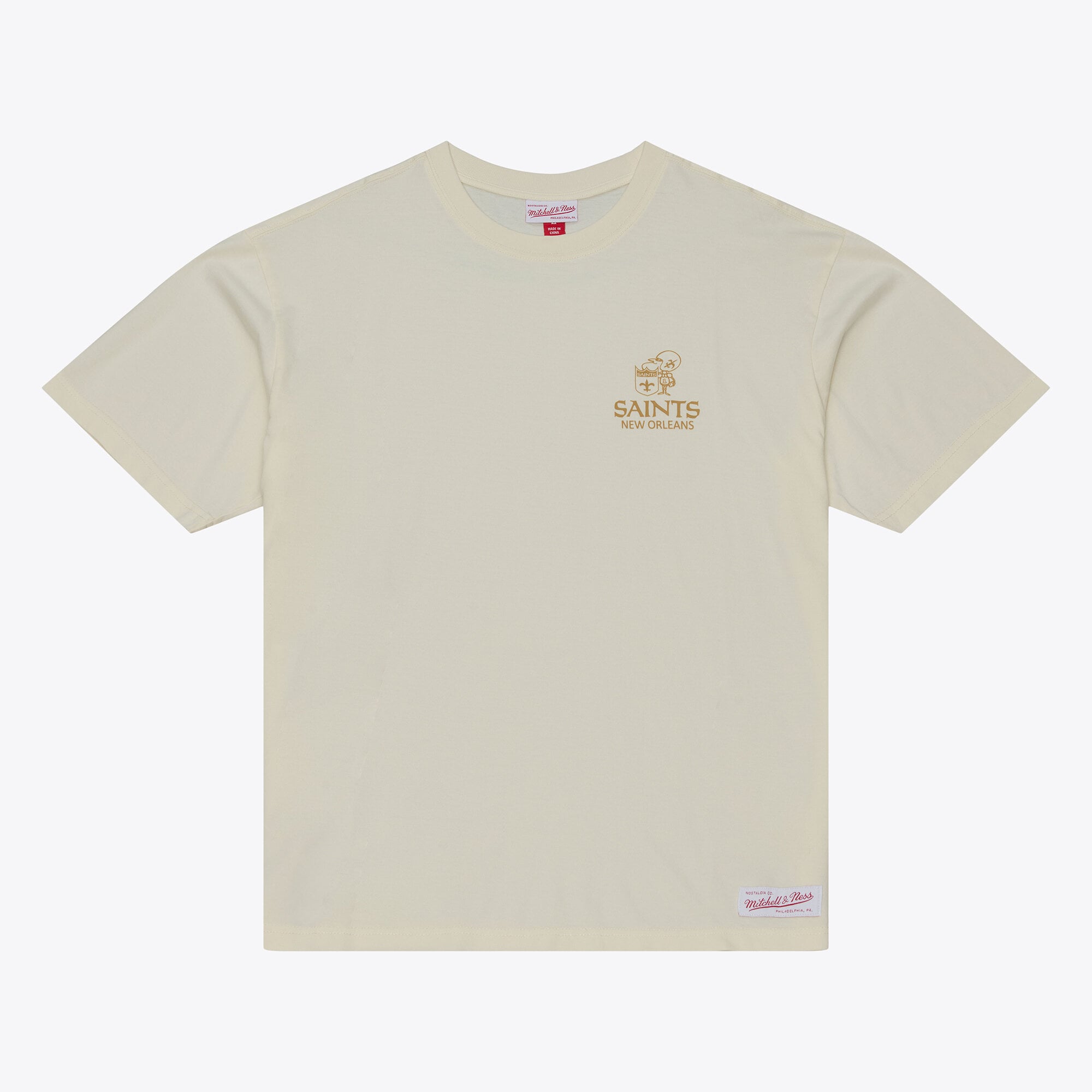 Men's Mitchell & Ness New Orleans Saints Core Essentials Micro Logo T-Shirt