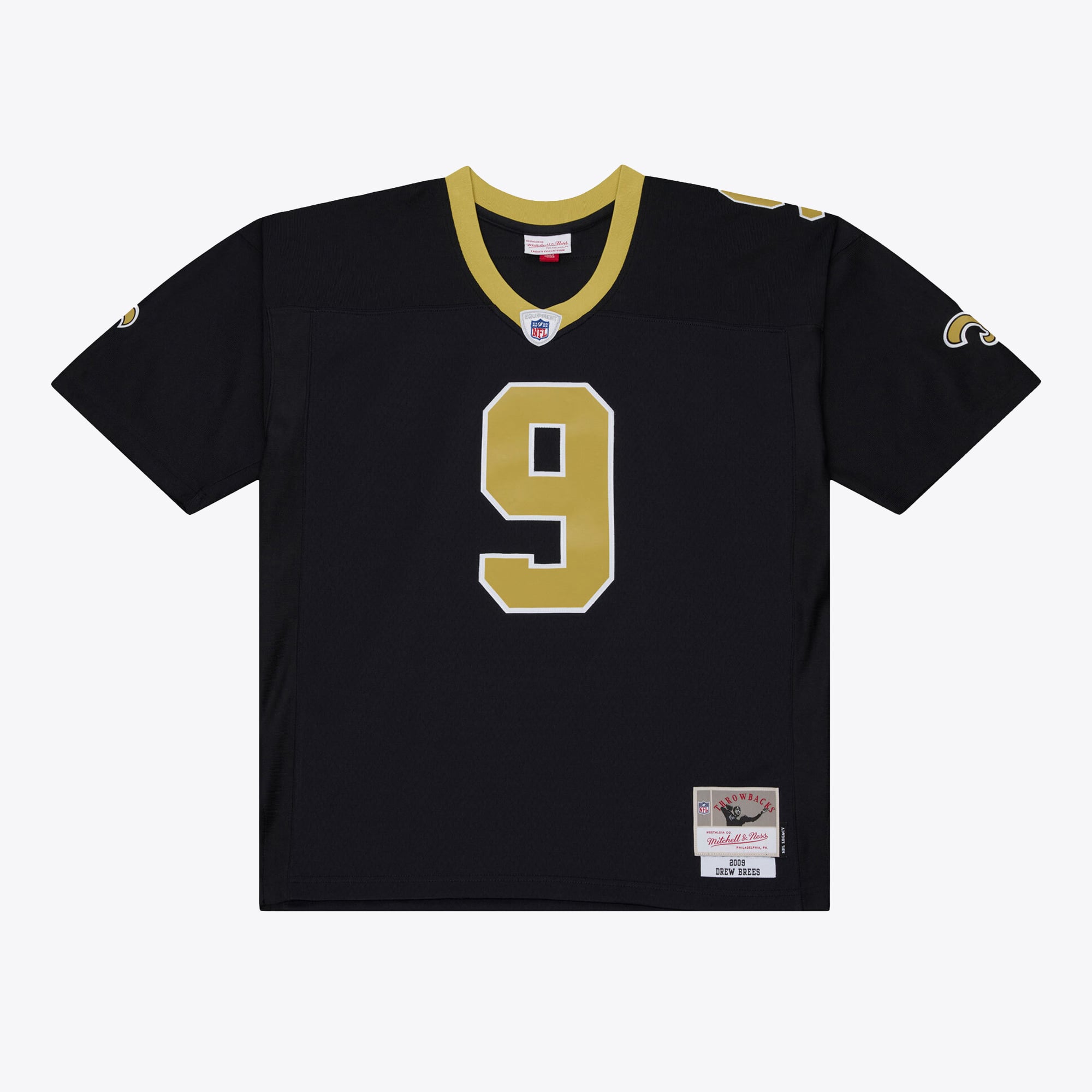 Maillot Mitchell & Ness Drew Brees noir New Orleans Saints 2009 Legacy pour homme